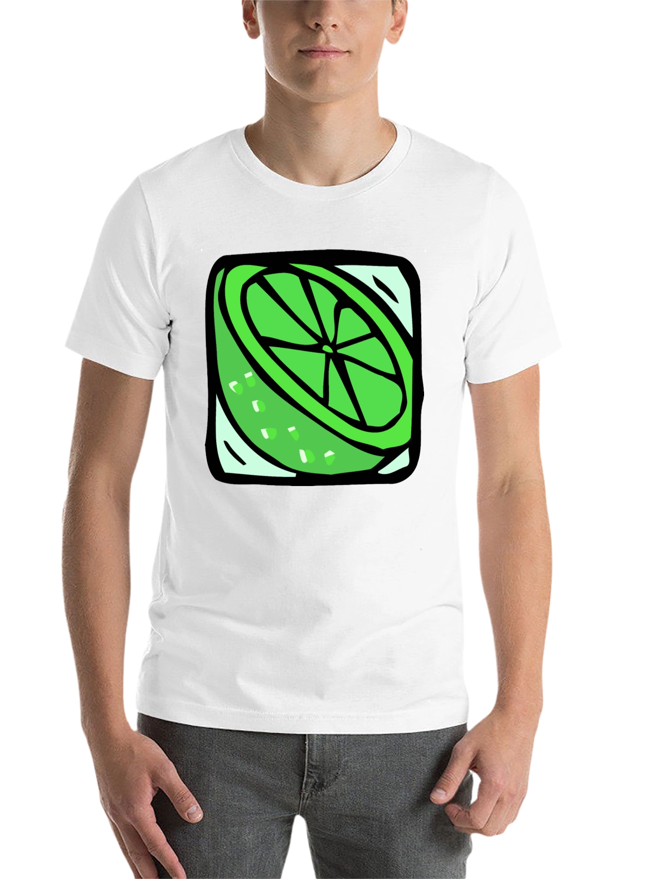 Black Lime Slice Graphic Tee - Fresh & Fun Design view 14