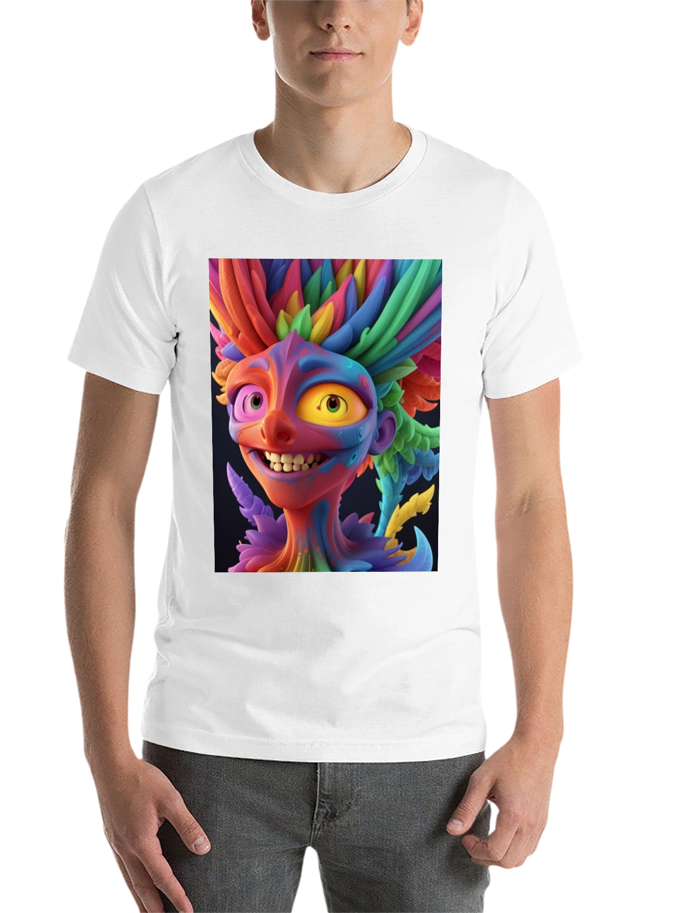 Black Colorful Character Graphic Tee - Bold Style view 14