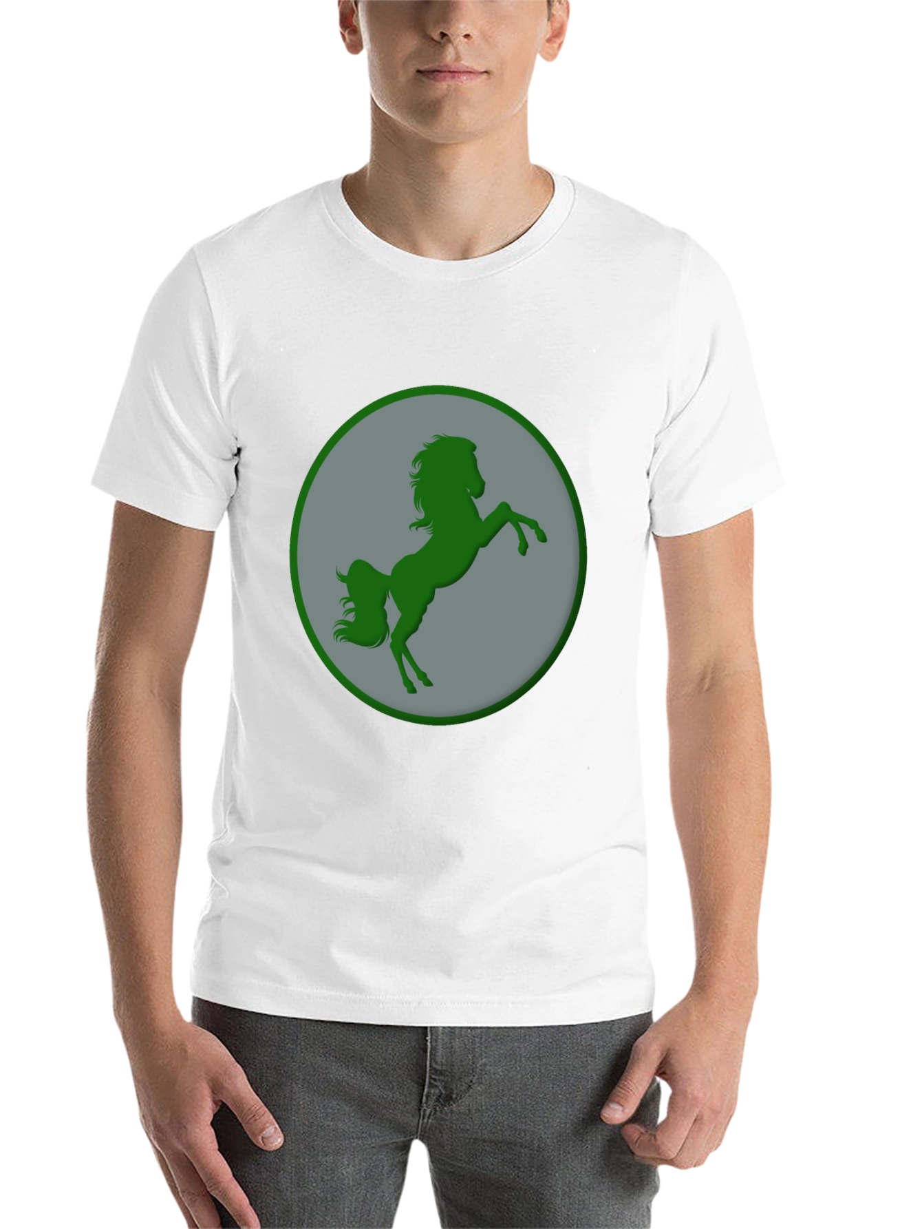 Black Green Horse Graphic Black T-Shirt view 14