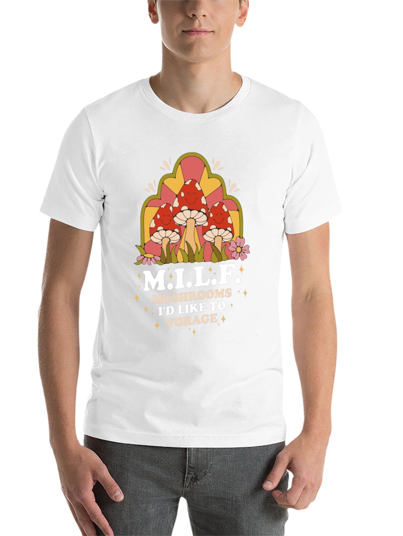 Black M.I.L.F Mushrooms Black T-Shirt view 14
