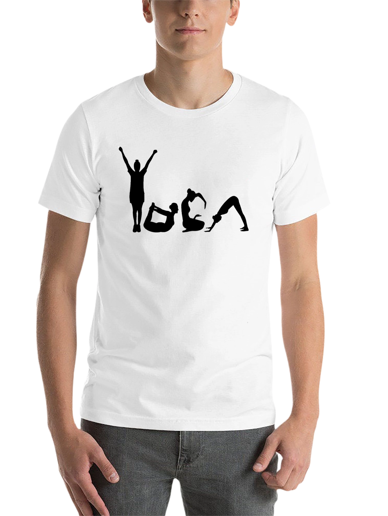 Black Yoga Poses Black Graphic Tee Shirt view 14