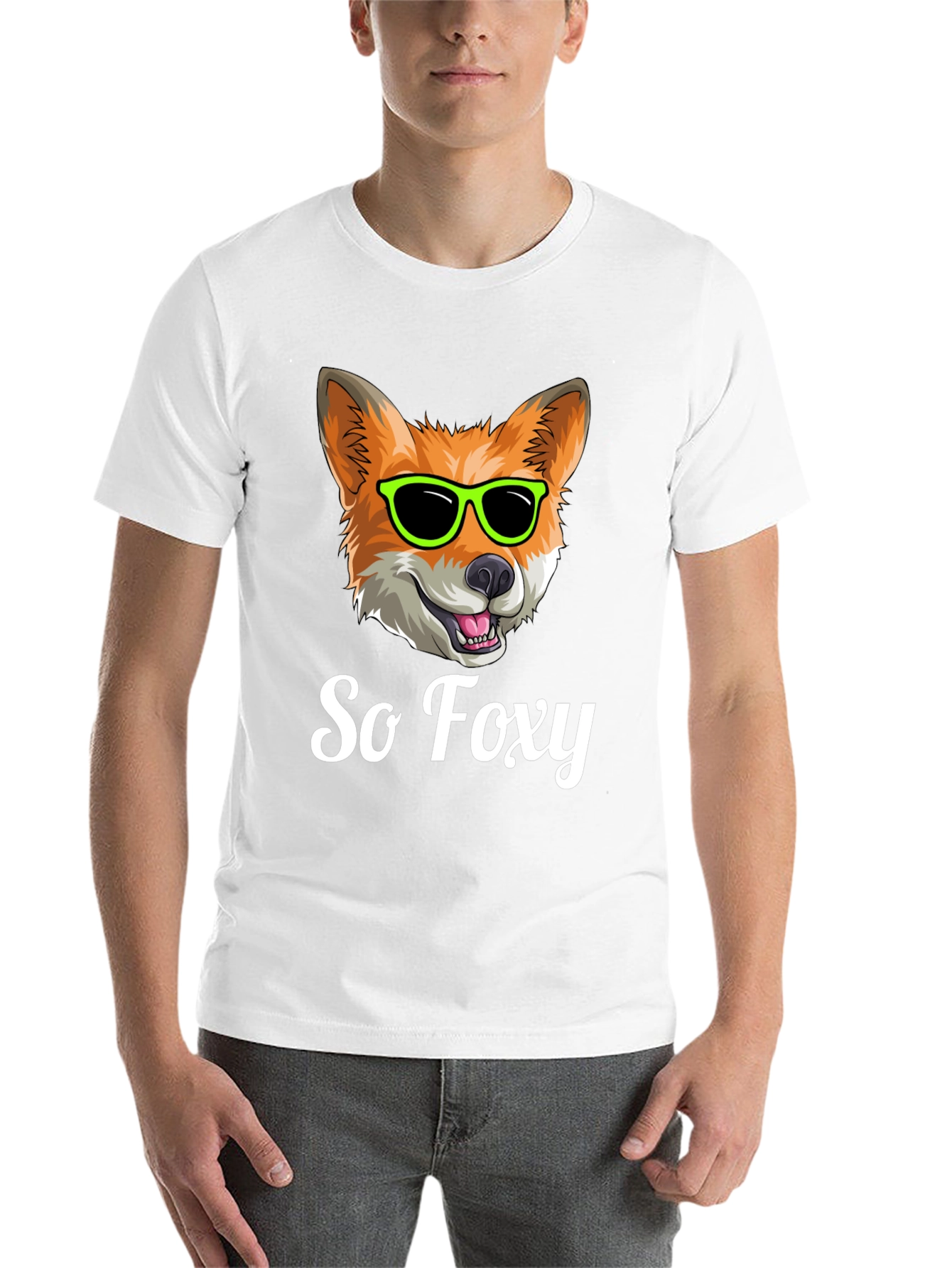 Black So Foxy T-Shirt - Cool Fox with Sunglasses view 14