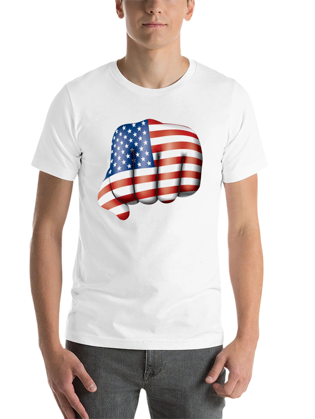 Black Patriotic Fist Bump Graphic T-Shirt view 14