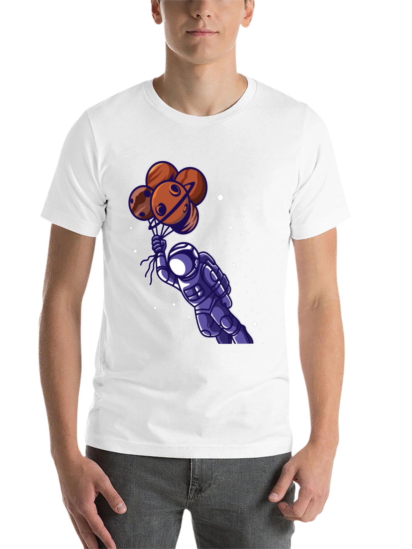 Black Astronaut Planet Balloon Graphic Tee view 14