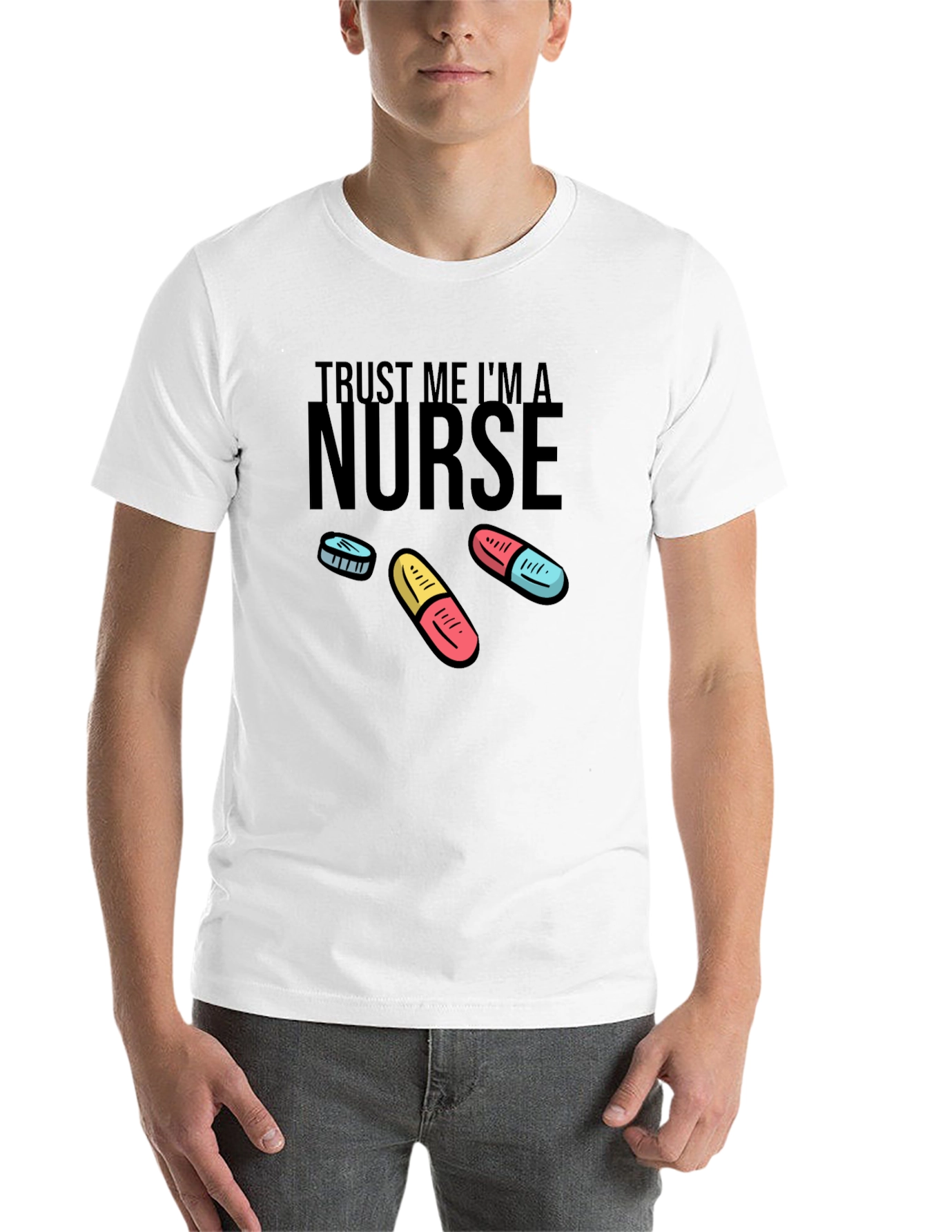 Black Trust Me I'm A Nurse T-Shirt view 14