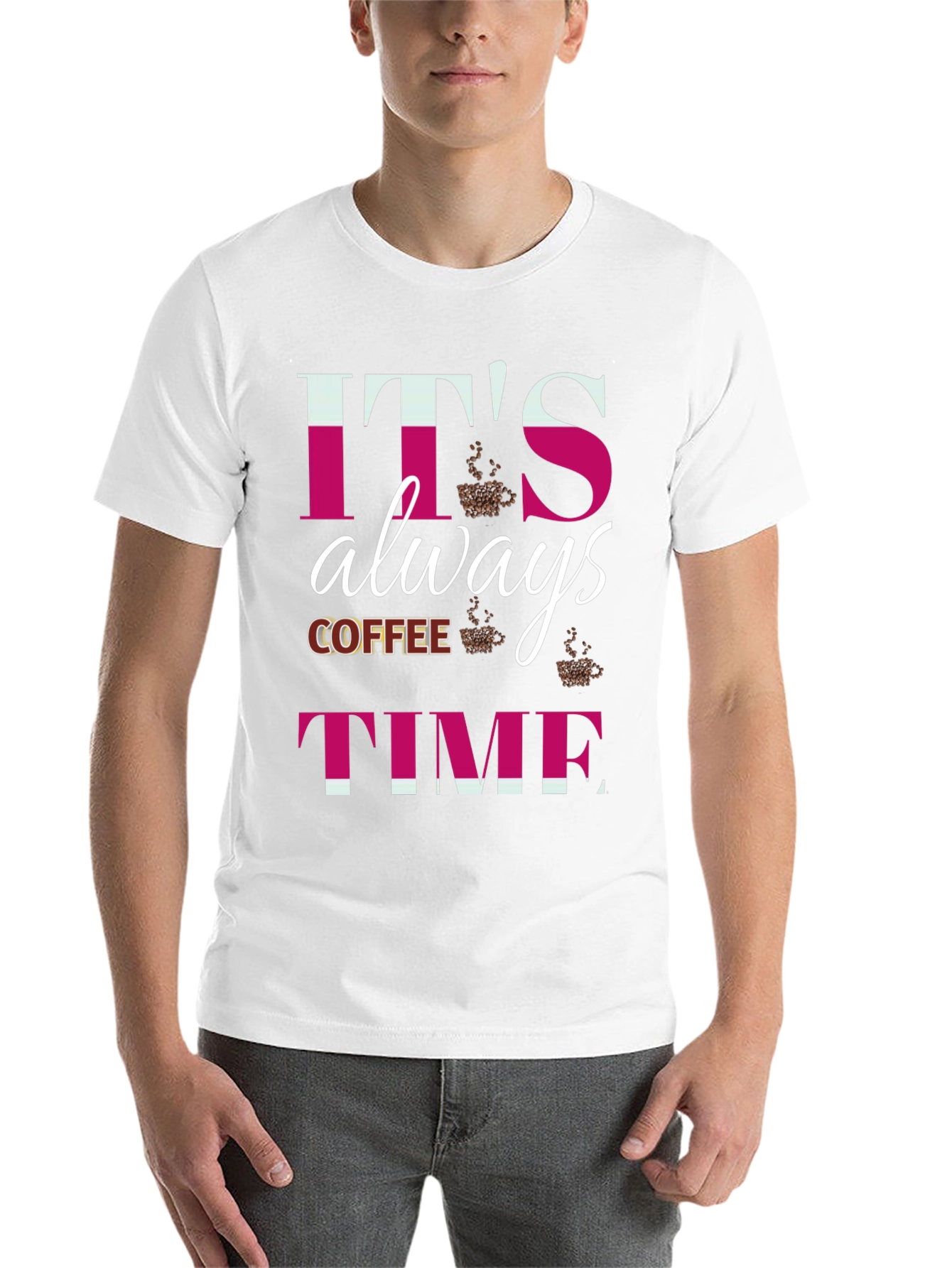 Black It's Always Coffee Time Graphic T-Shirt view 14