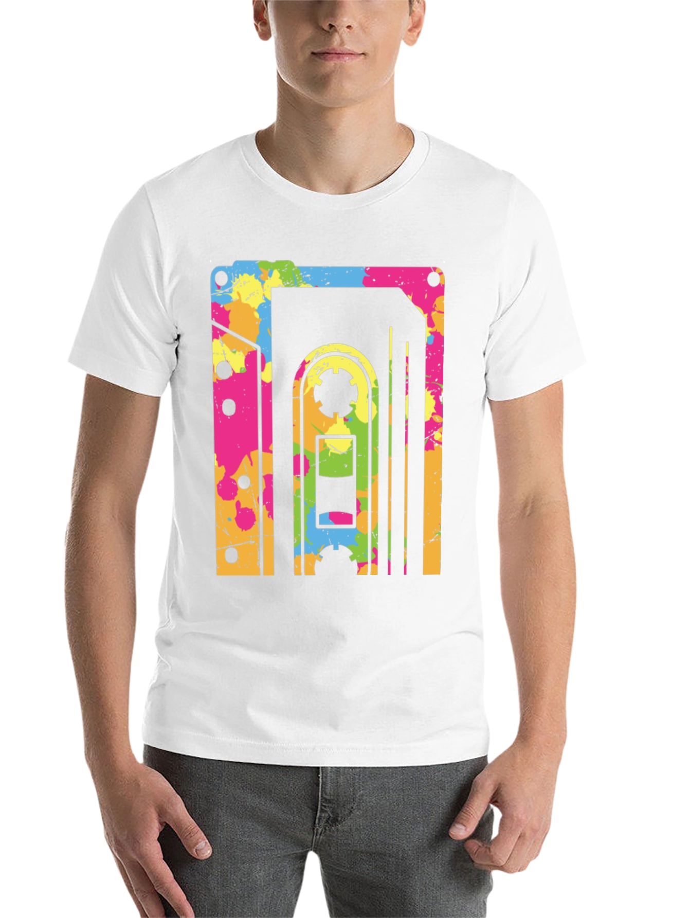 Black Retro 80s Cassette Tape Graphic Tee view 14