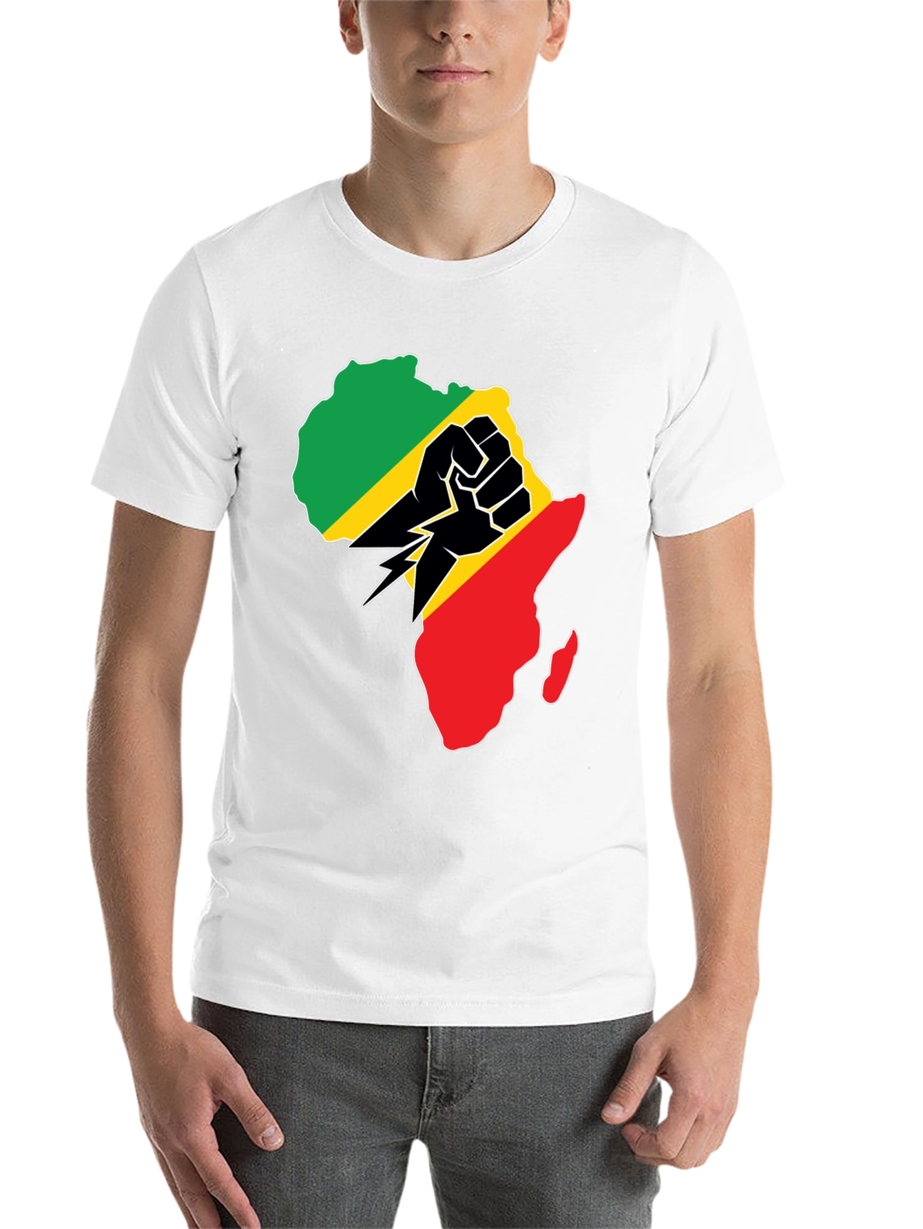 Black African Continent Graphic Black T-Shirt view 14