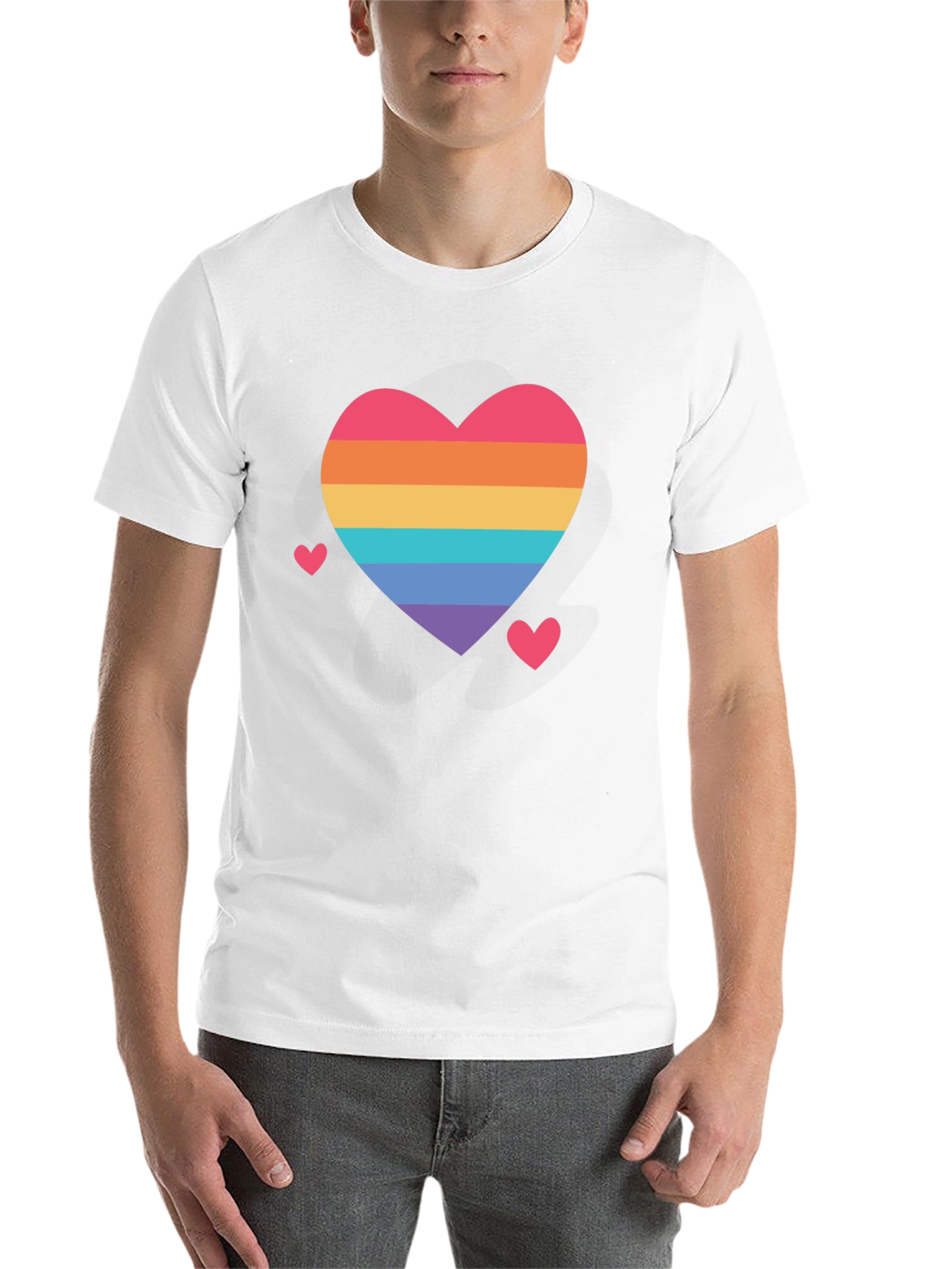 Black Rainbow Heart Pride T-Shirt - Soft Cotton Comfort view 14