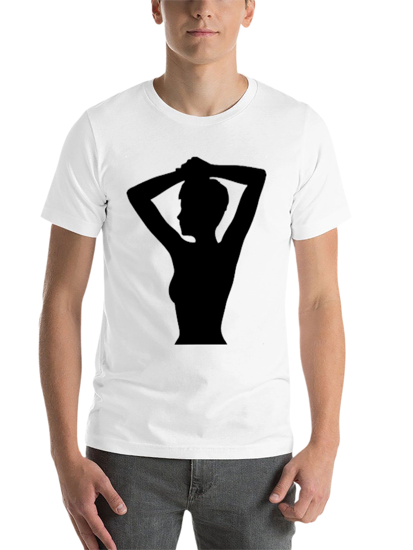 Black Silhouette Graphic Tee - Stylish Black T-Shirt view 14