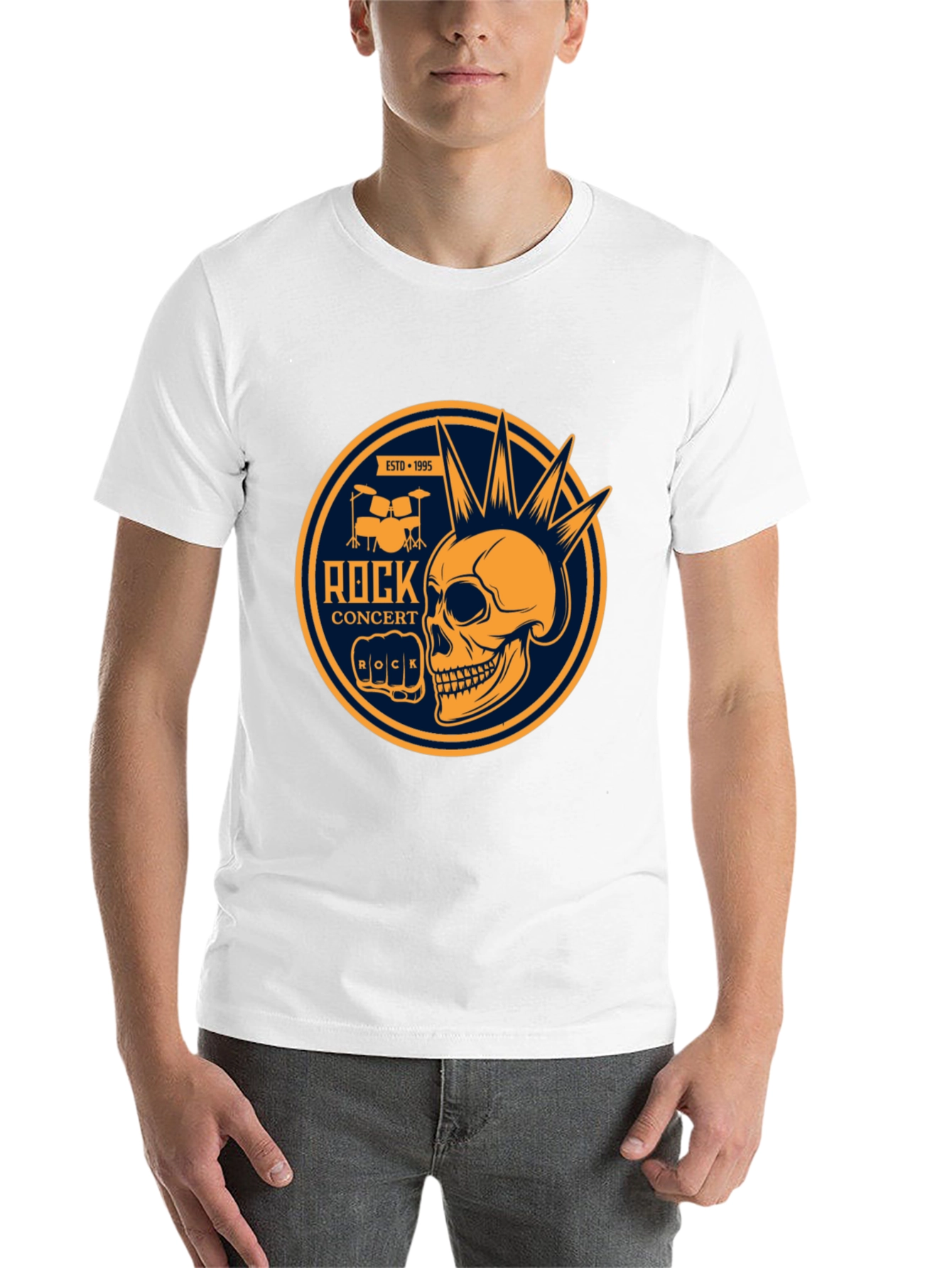 Black Rock Concert Skull Graphic Tee - Black view 14