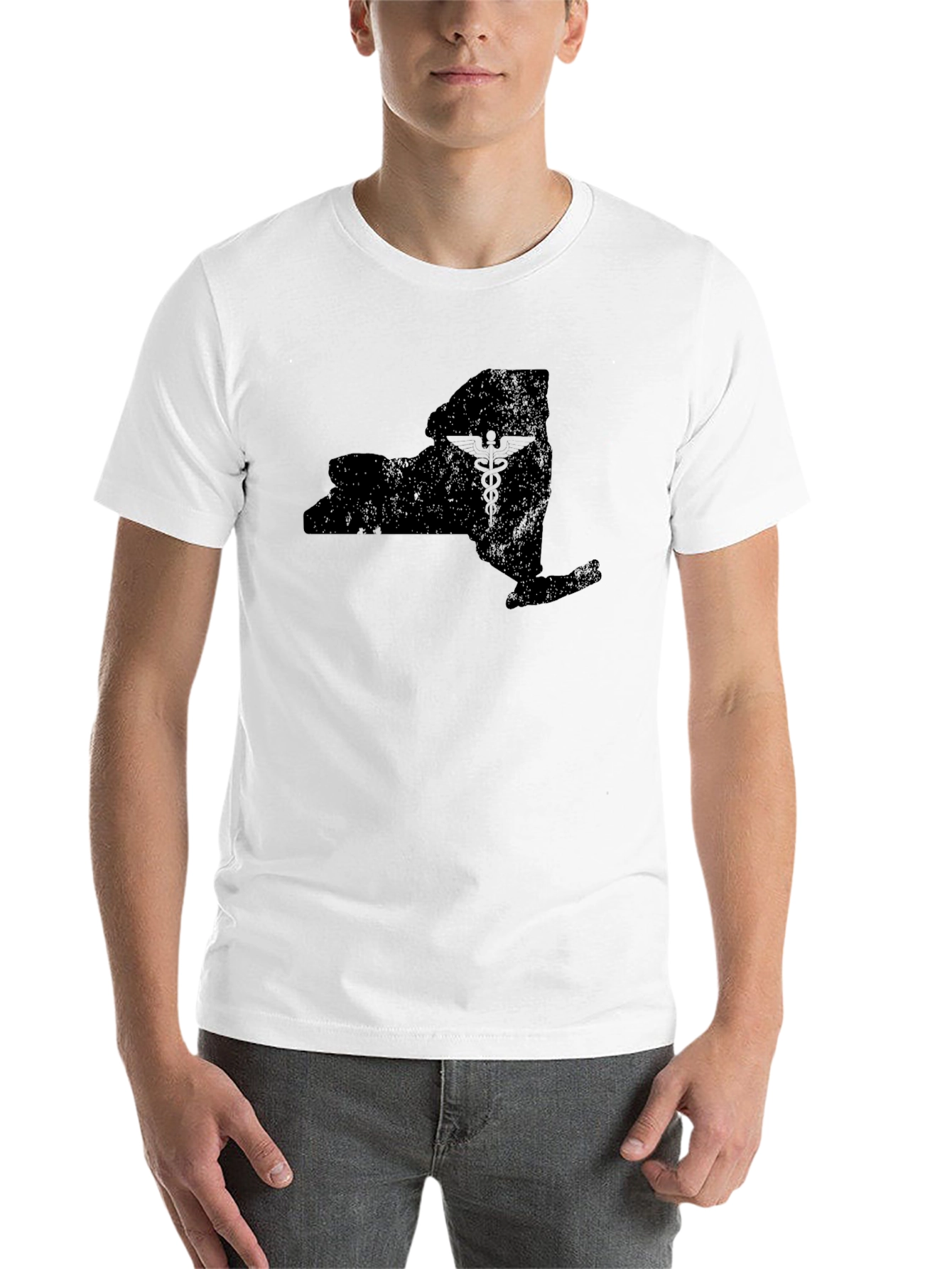 Black New York State Medical Symbol Tee view 14