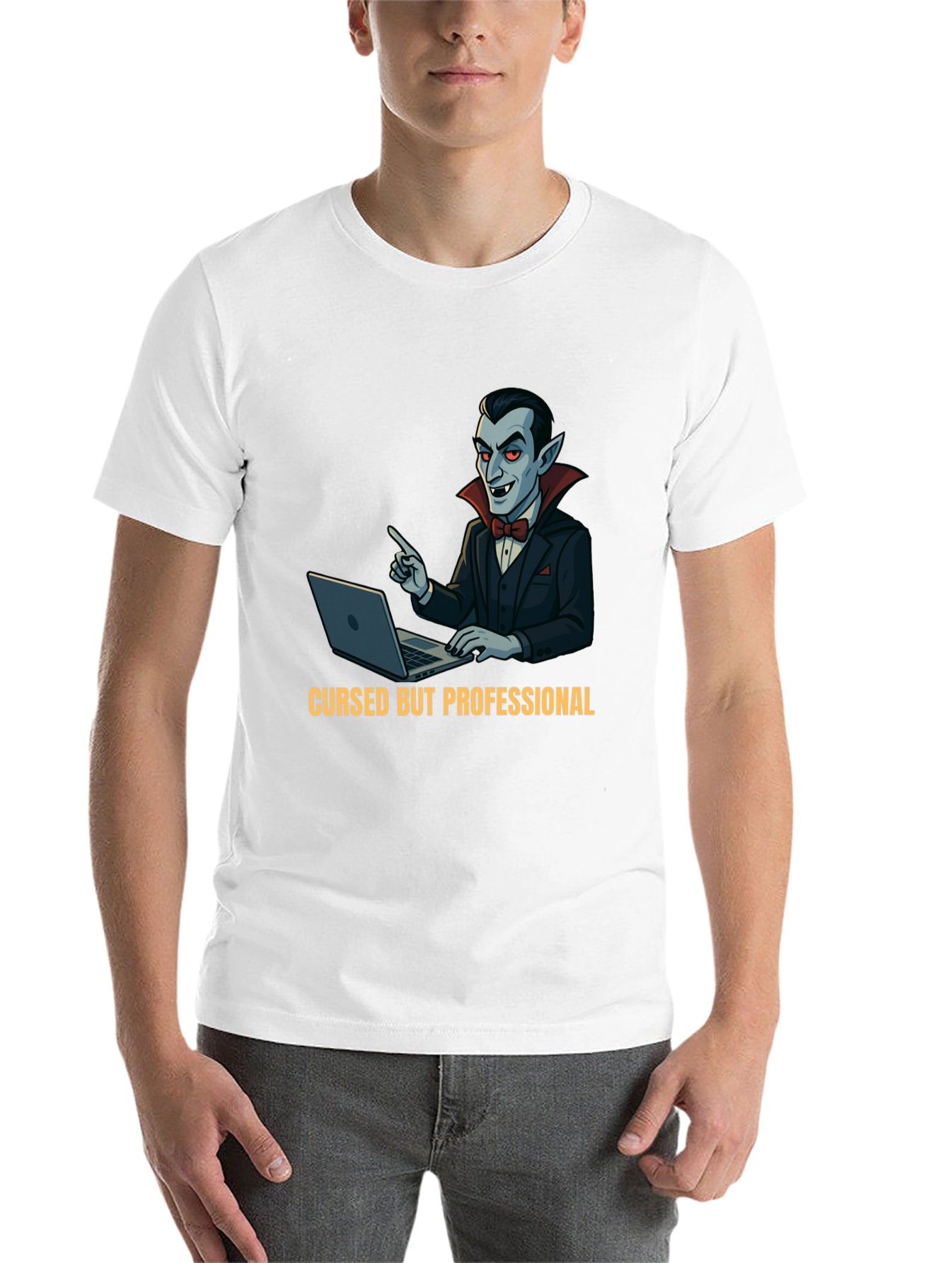 Black Cursed But Professional Vampire T-Shirt view 14