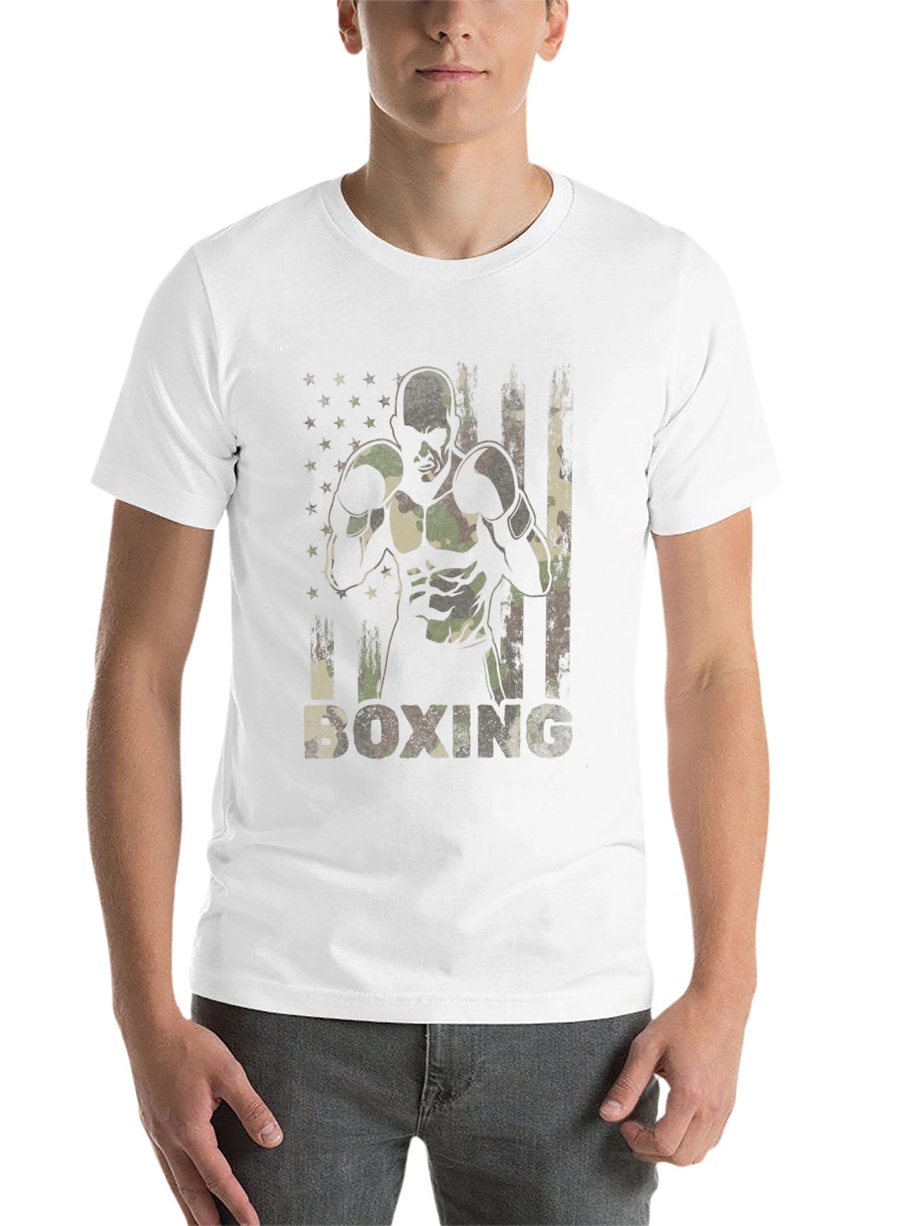 Black Military Boxing Camo T-Shirt view 14