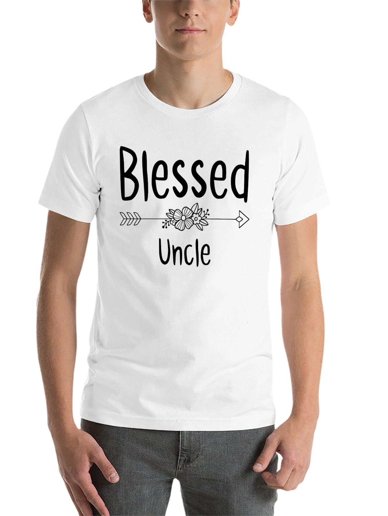 Black Blessed Uncle Graphic T-Shirt - Black view 14