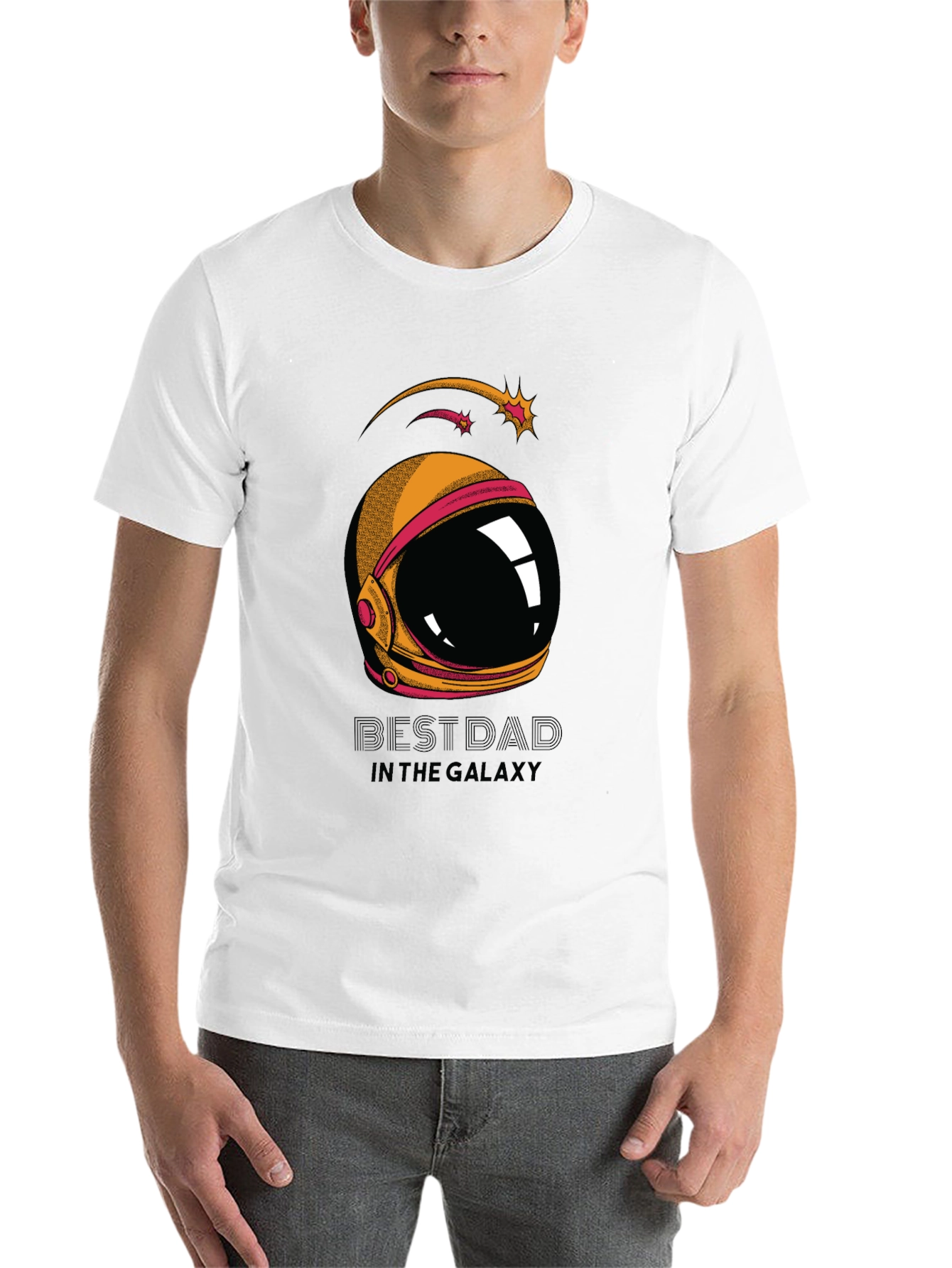 Black Best Dad Galaxy T-Shirt - Space Helmet Graphic Tee view 14