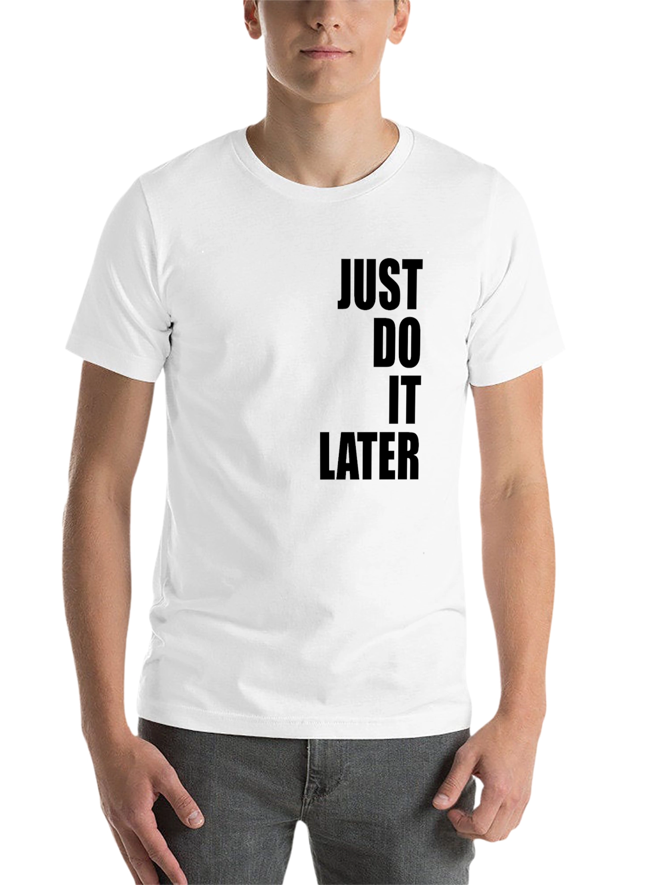 Black Just Do It Later T-Shirt - Black Graphic Tee view 14