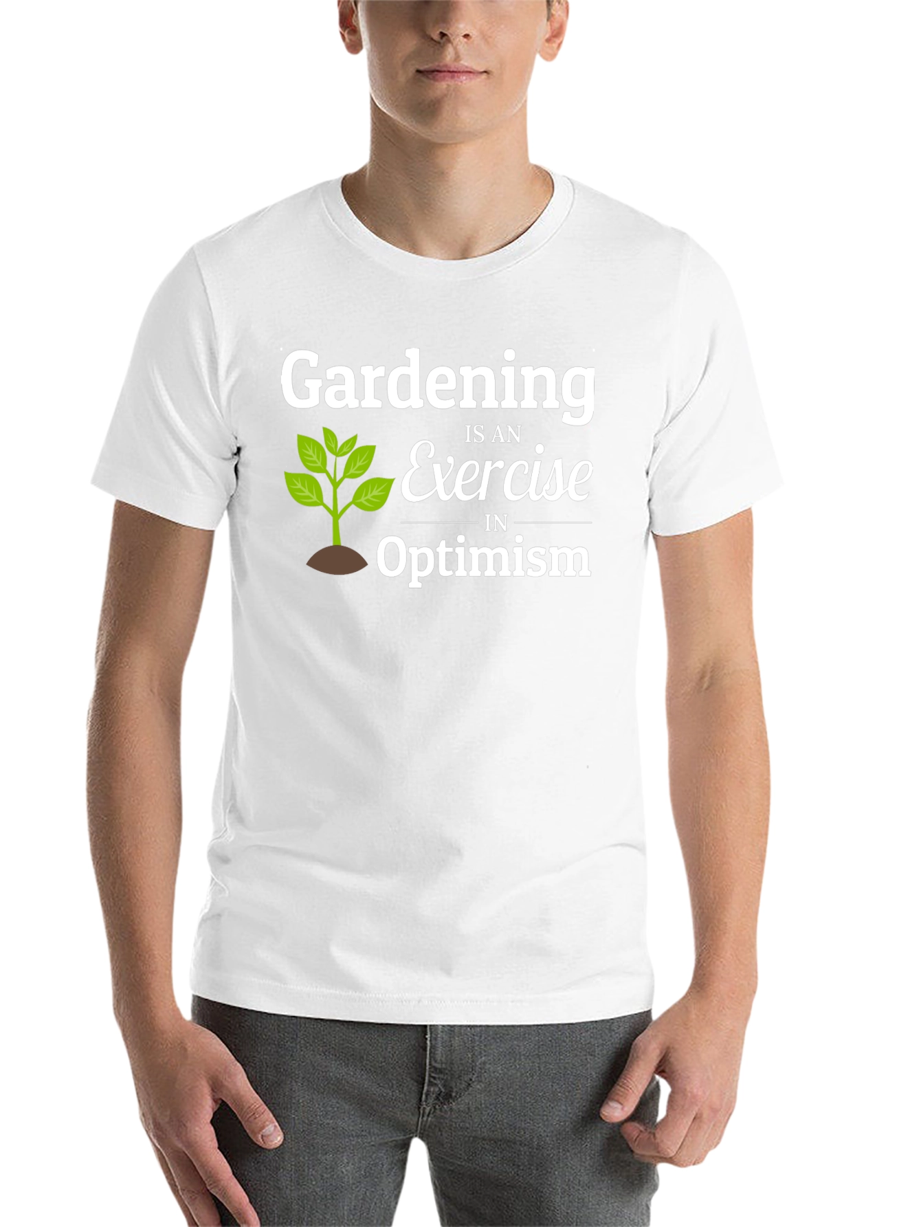 Black Gardening Optimism T-Shirt - Black Cotton Tee view 14