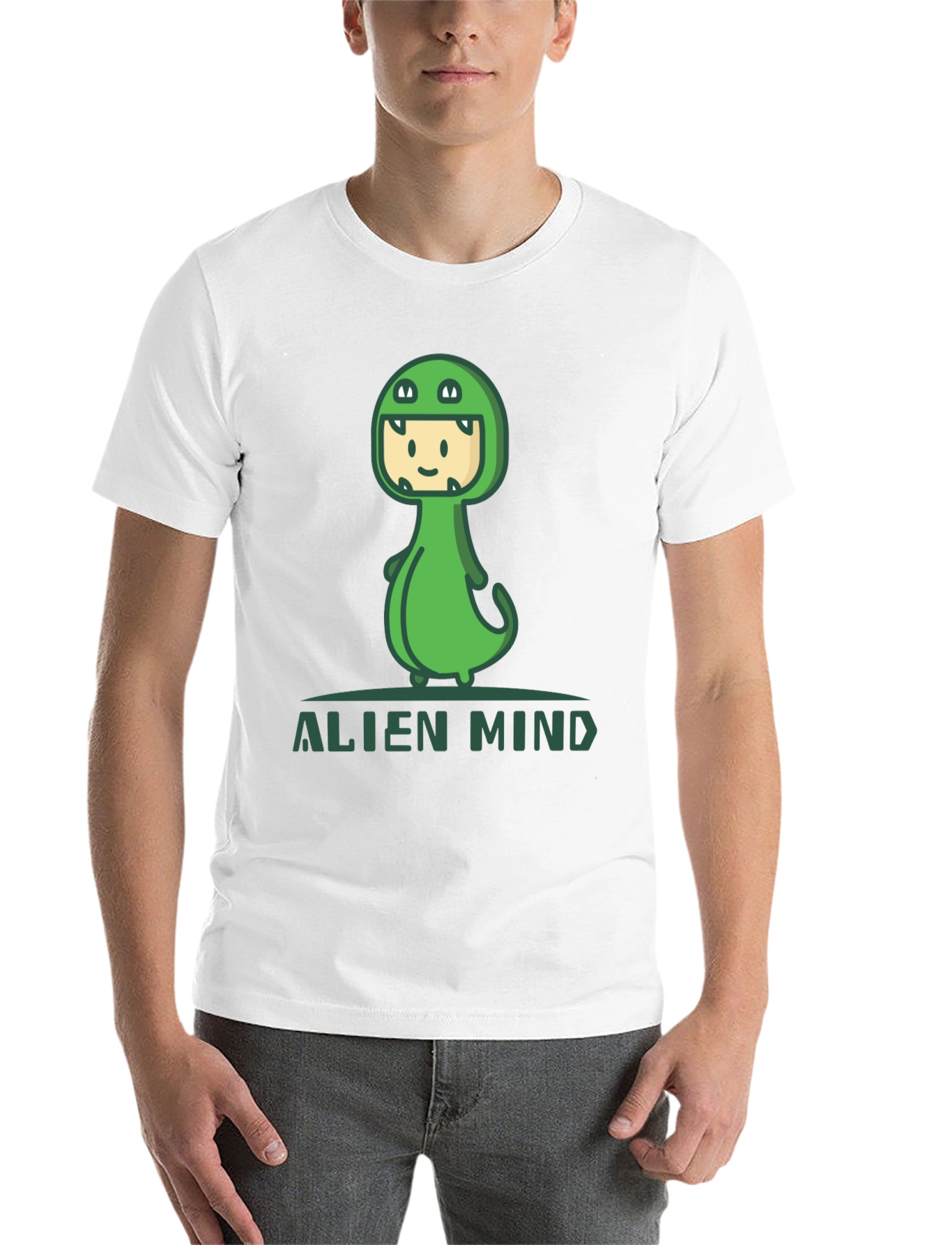 Black Alien Mind Dino Costume Graphic Tee view 14