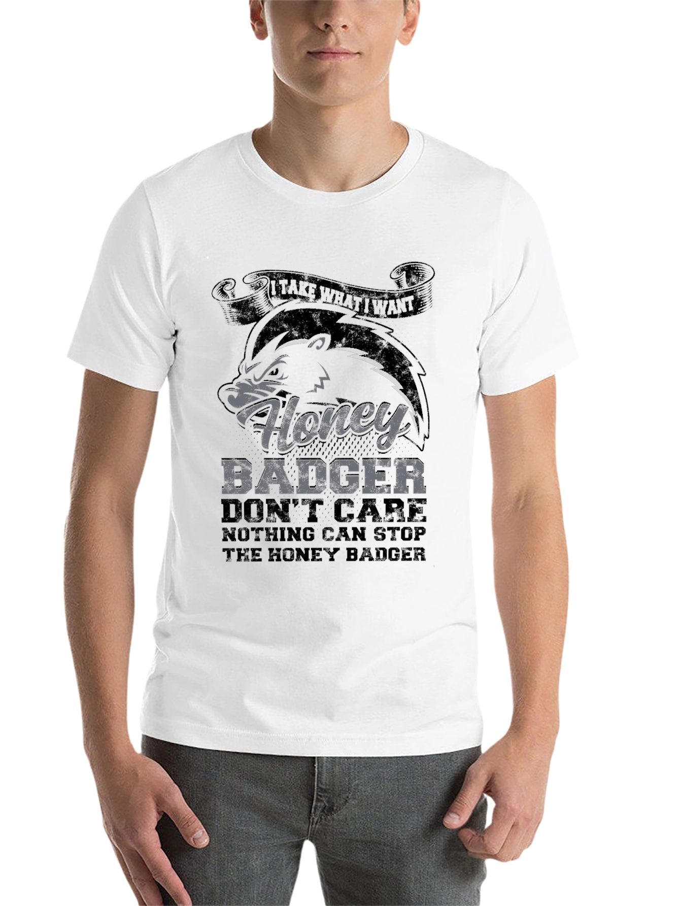 Black Honey Badger T-Shirt - Don't Care view 14