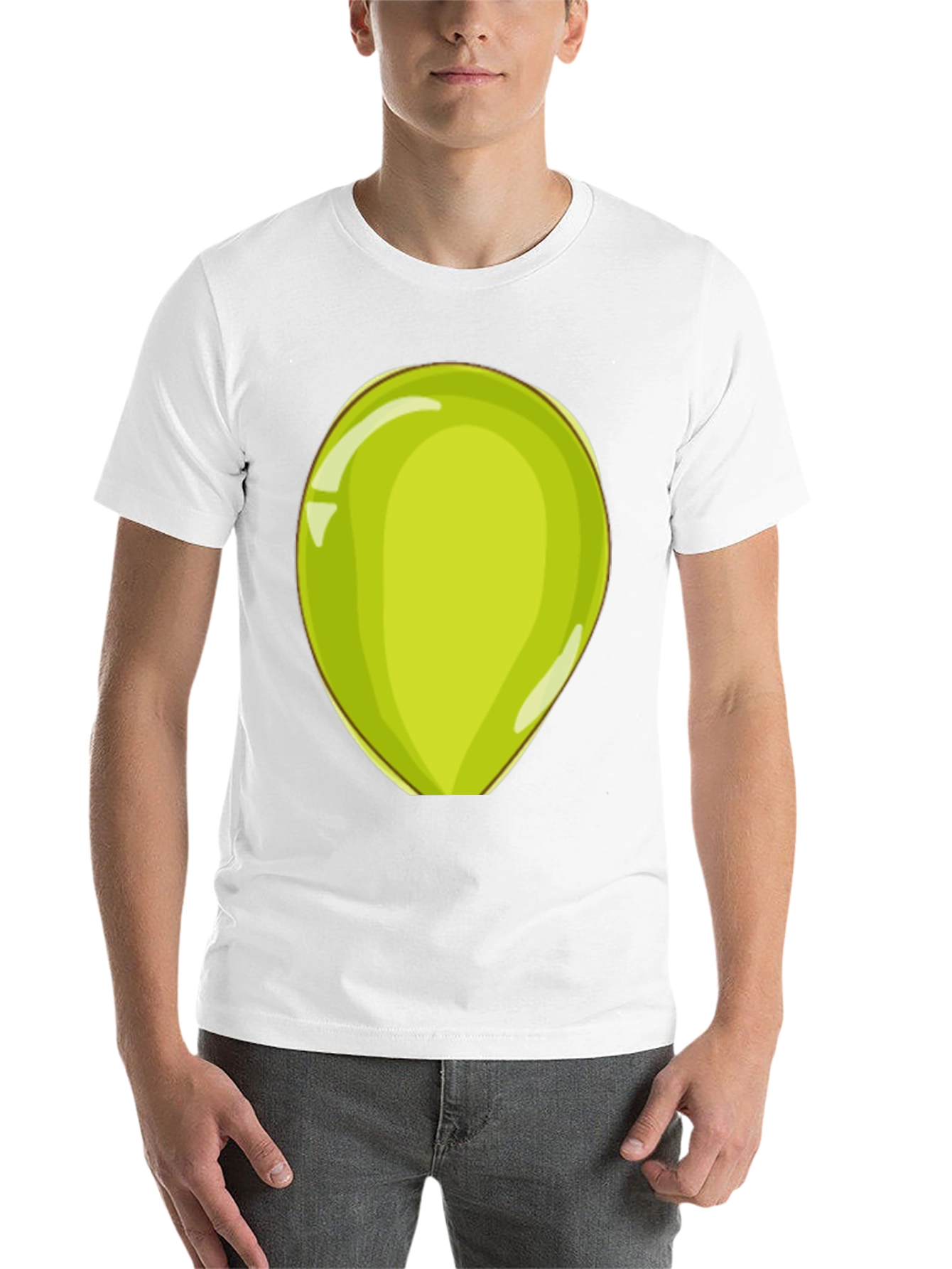 Black Fun Cartoon Green Egg Men's T-Shirt view 14