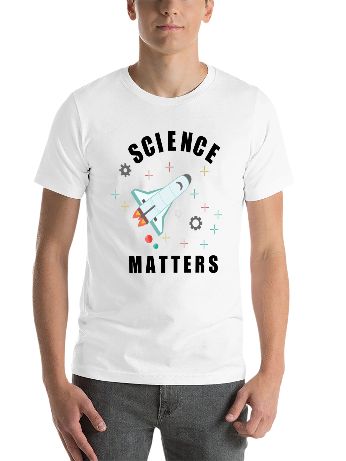 Black Science Matters Space Shuttle Graphic T-Shirt view 14