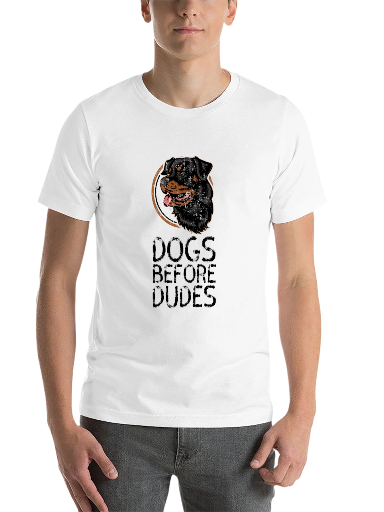 Dogs Before Dudes Black Graphic Tee - 14