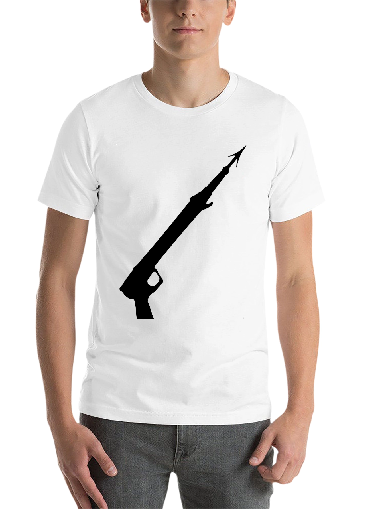 Black Speargun Graphic Tee - Black Cotton T-Shirt view 14