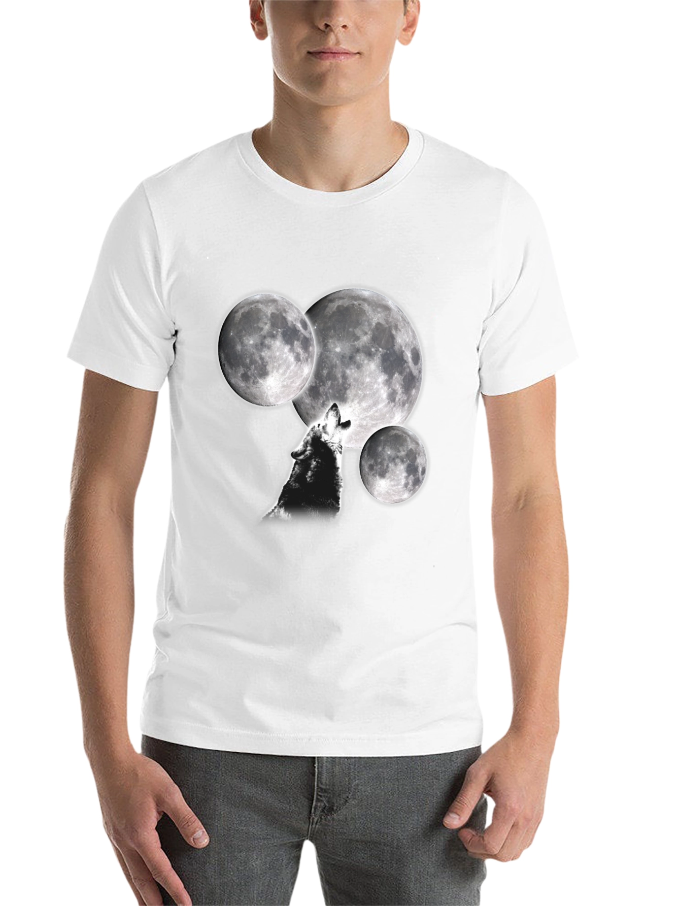Black Wolf Moon T-Shirt - Black view 14