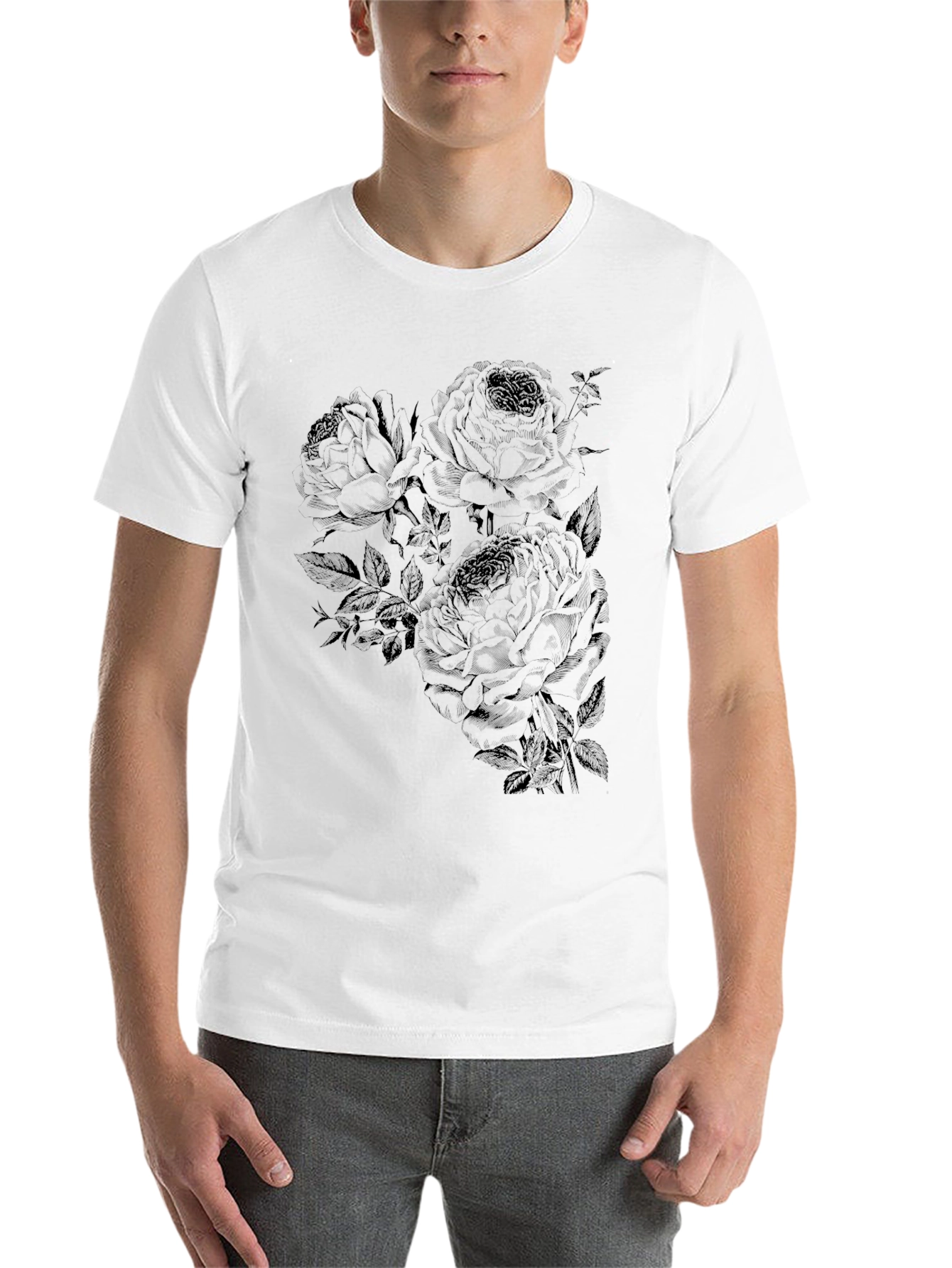 Black Black Rose Graphic T-Shirt - Casual Style view 14