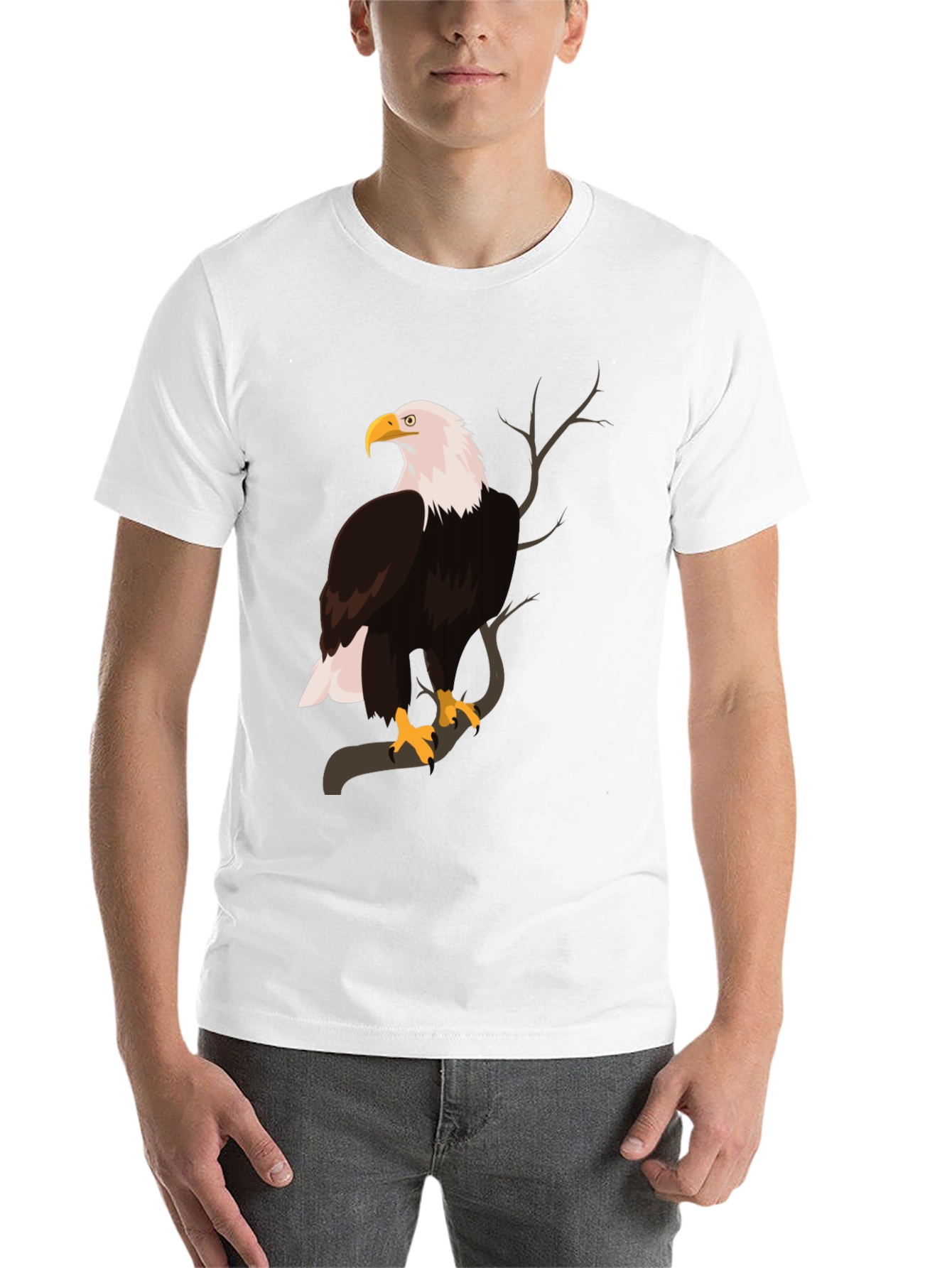 Black Bald Eagle Graphic Print T-Shirt view 14