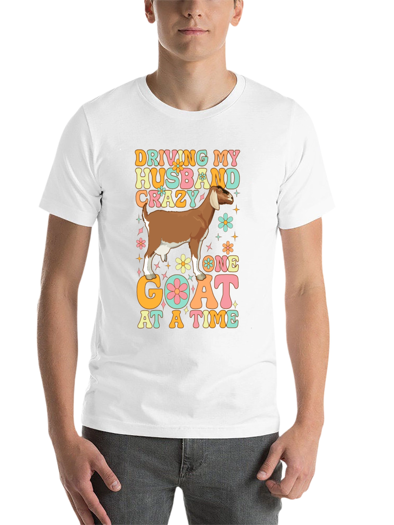 Black Driving Husband Crazy Goat Graphic Tee view 14