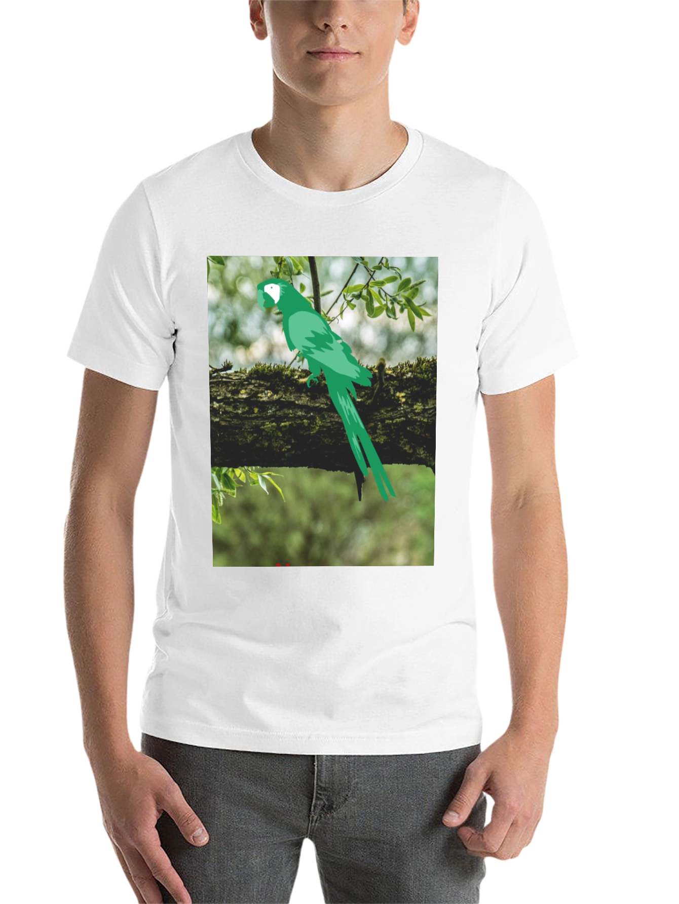 Black Parrot Graphic Tee - Nature Inspired Print view 14