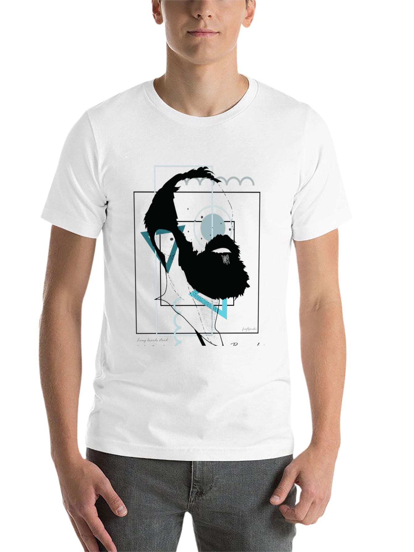 Black Abstract Bigfoot Graphic Tee - Black Cotton Blend view 14