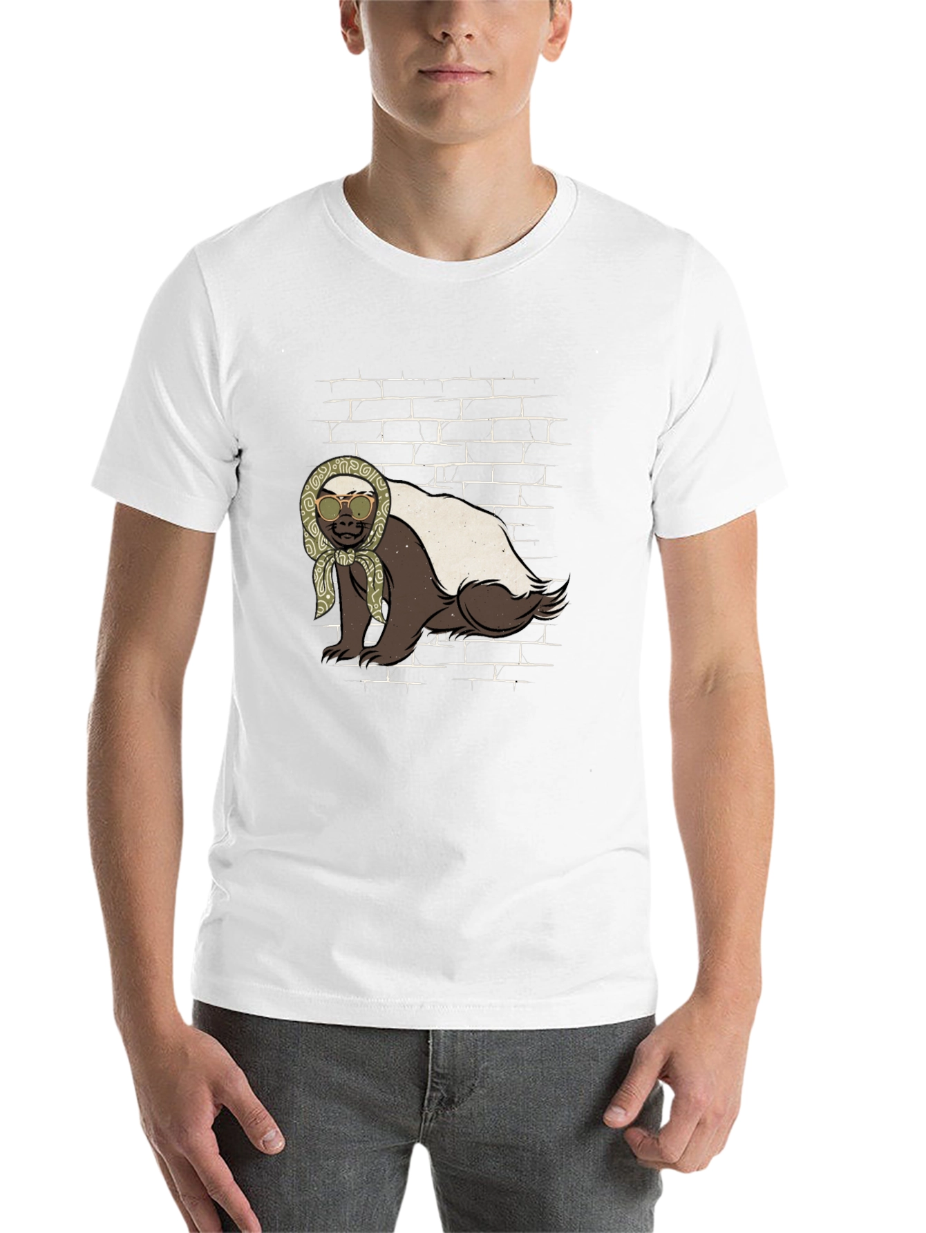 Black Honey Badger T-Shirt - Babushka Style view 14