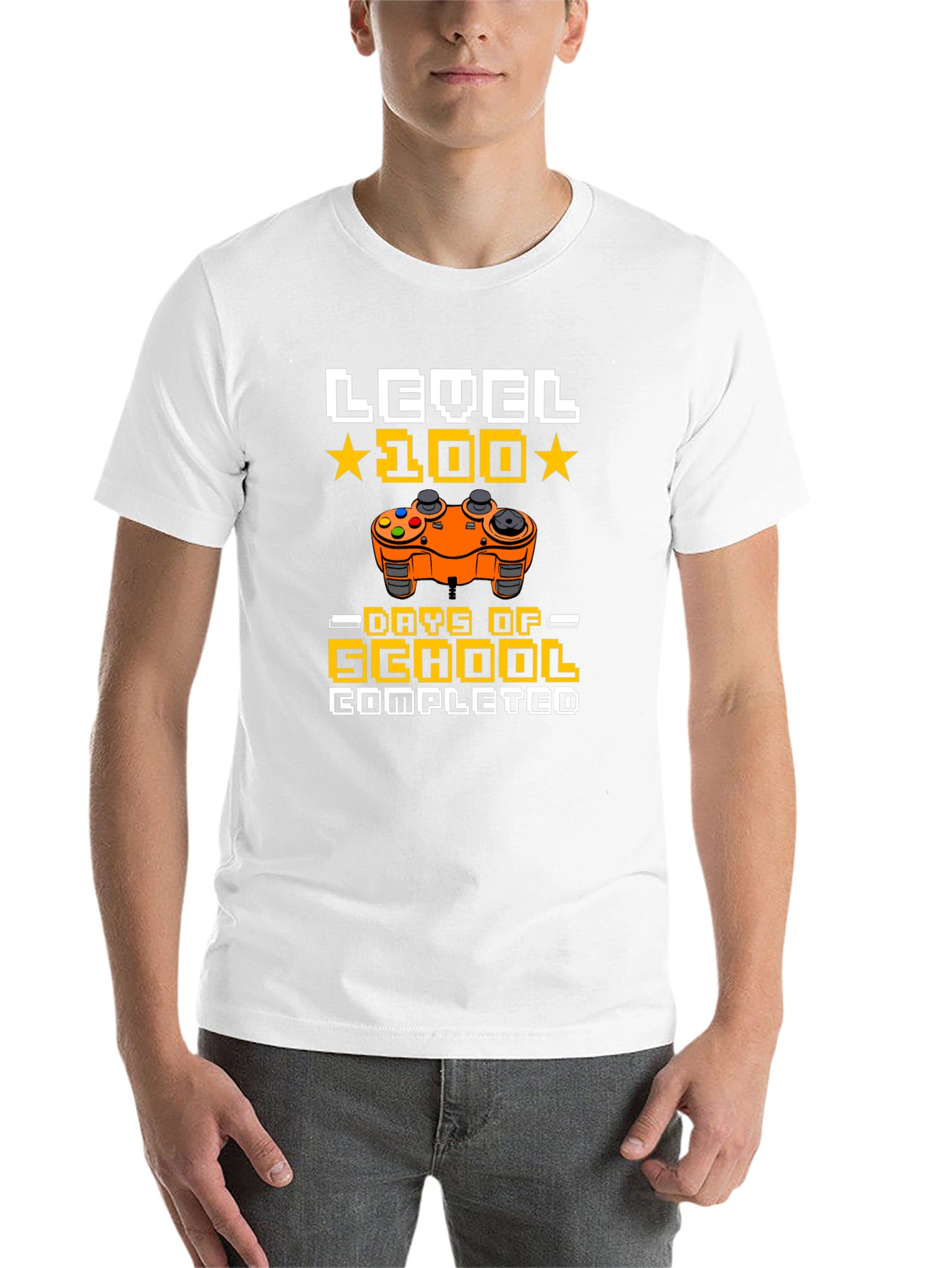 Level 100 Days of School Completed Gamer T-Shirt - 14