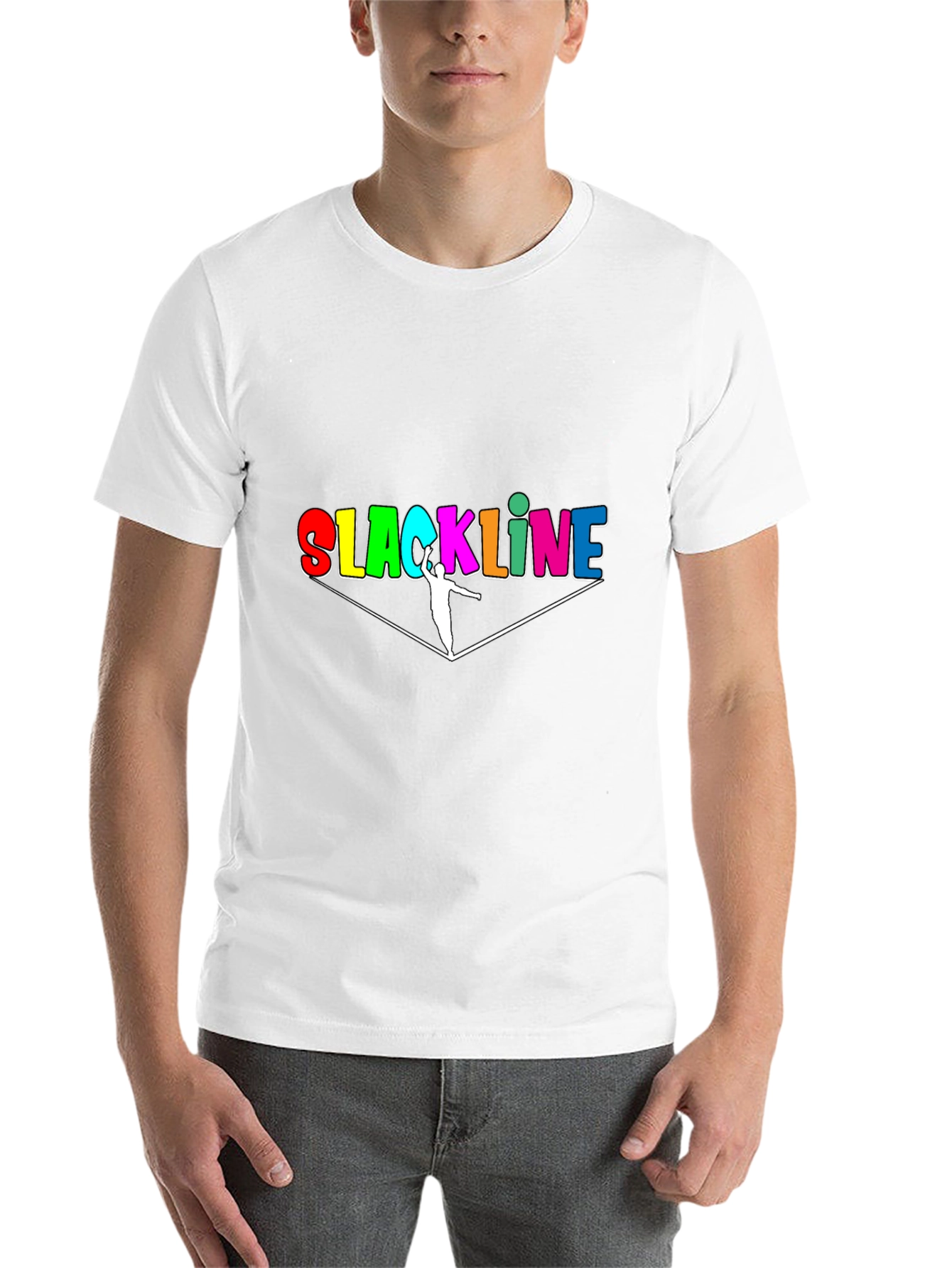 Black Slackline T-Shirt - Colorful Design view 14