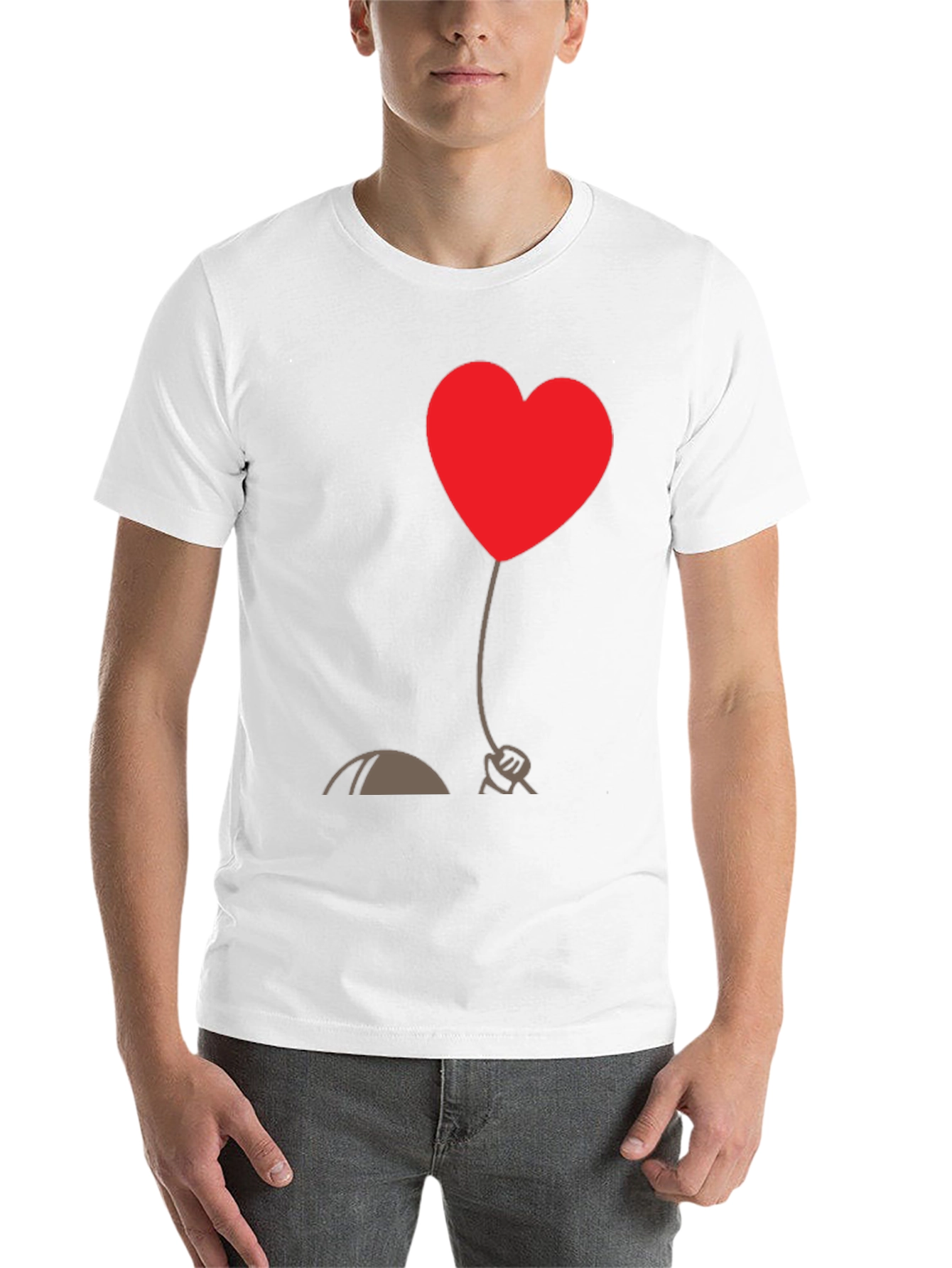 Black Heart Balloon Graphic Tee - Stylish Black T-Shirt view 14