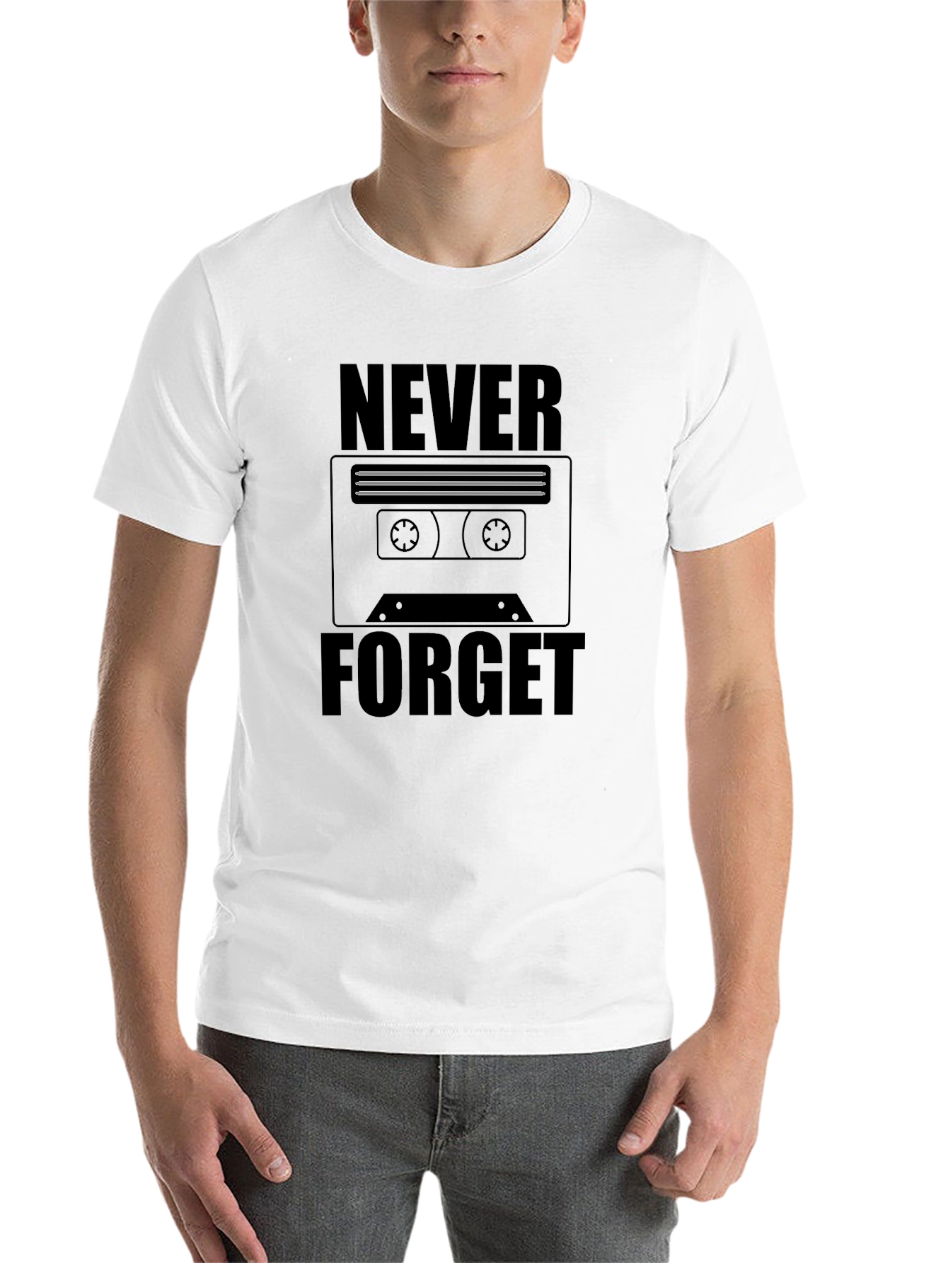 Black Retro Cassette Tape T-Shirt - Never Forget view 14