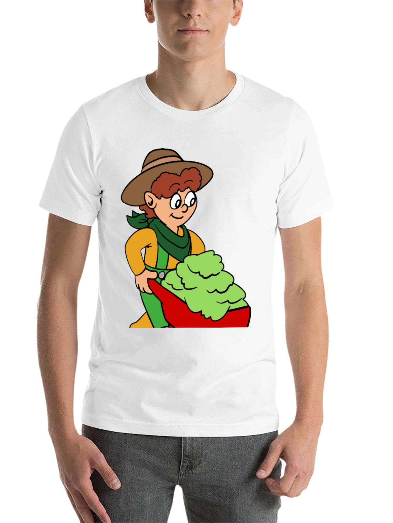 Black Cartoon Cowboy Avocado T-Shirt view 14