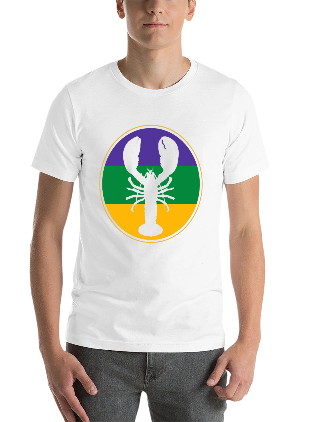 Lobster Mardi Gras T-Shirt - Round Circle - 14