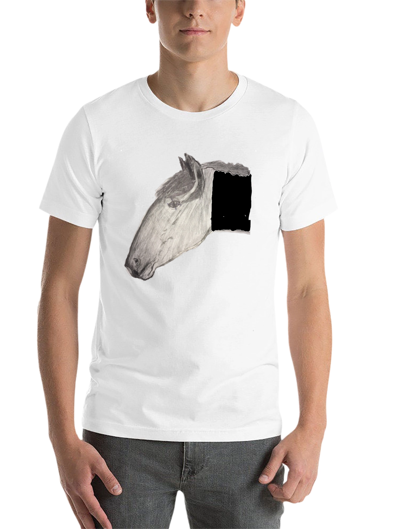 Black Horse Graphic Black T-Shirt view 14