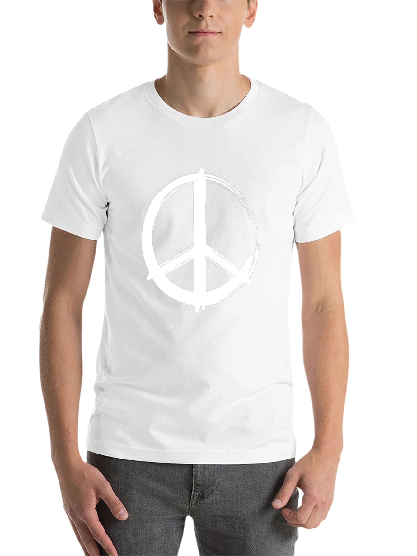 Black Peace Sign Graphic Tee - Stylish Black T-Shirt view 14