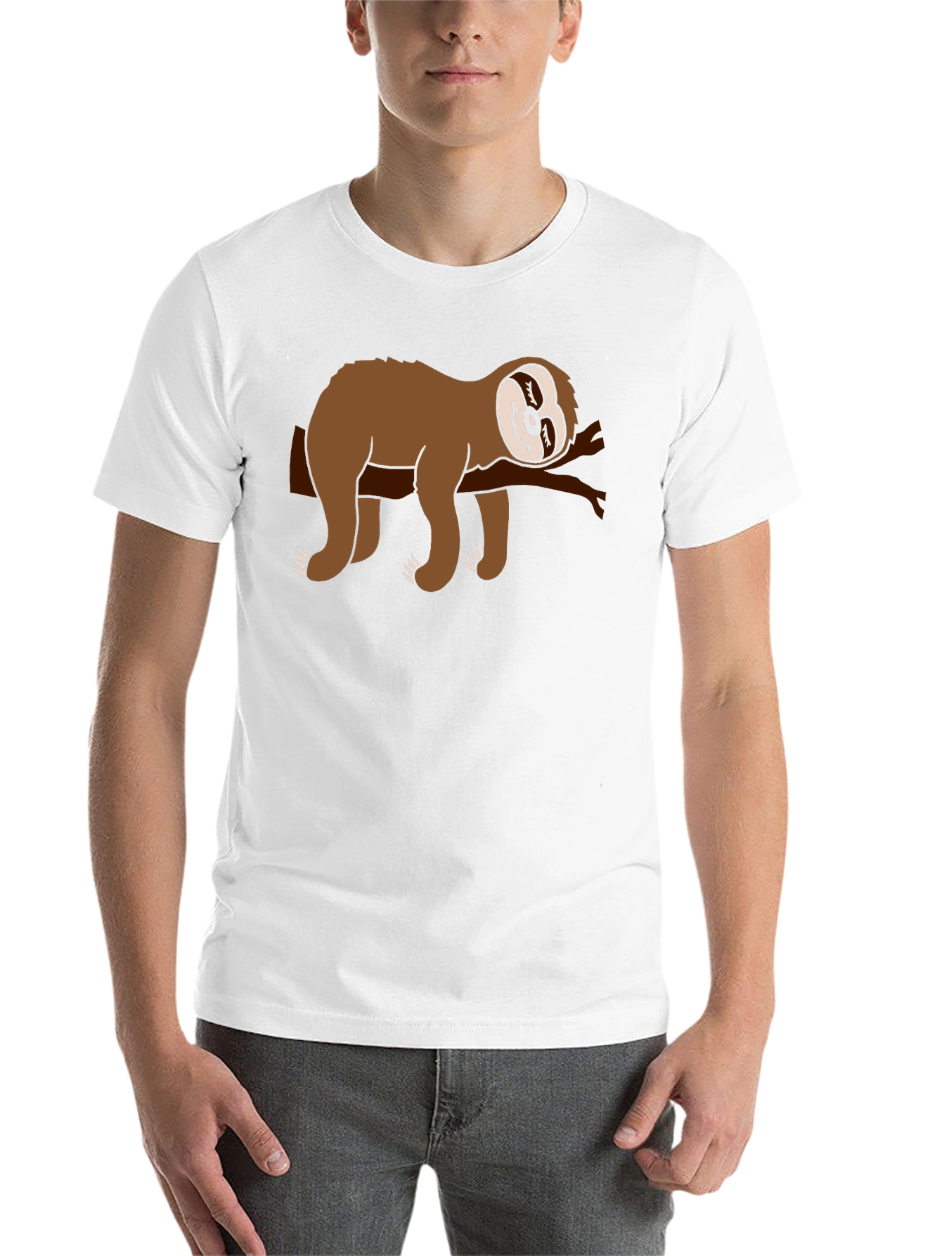 Black Chill Sloth Graphic Tee - Comfy Black T-Shirt view 14