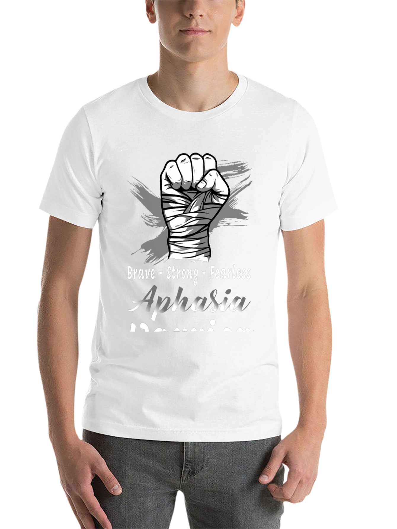 Black Brave Aphasia Awareness T-Shirt view 14