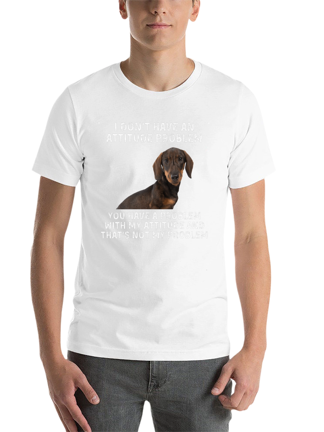 Black Funny Dachshund Attitude T-Shirt view 14
