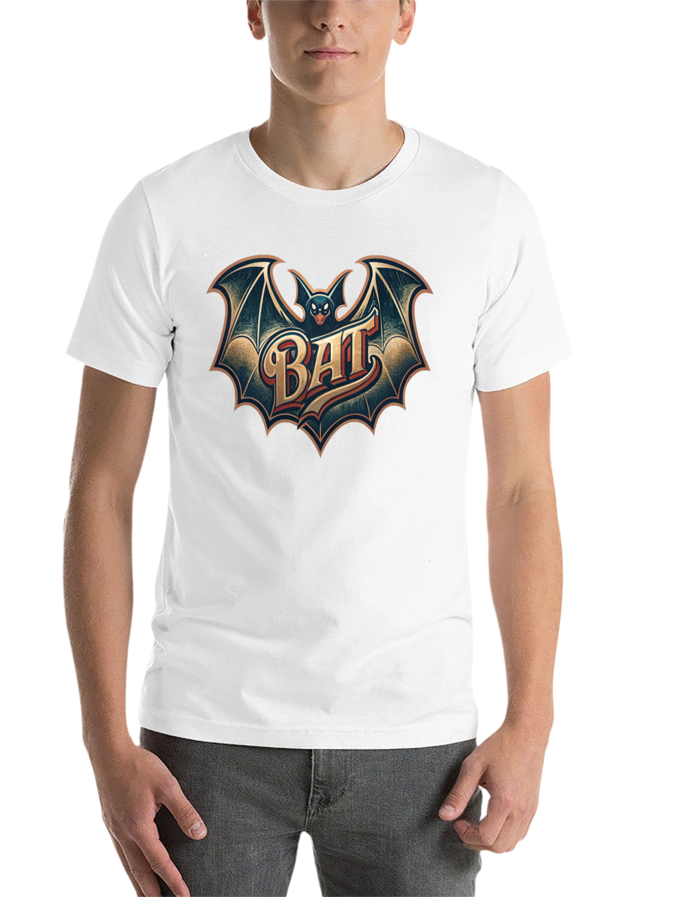 Black Vintage Bat Graphic Tee - Classic Cool Style view 14