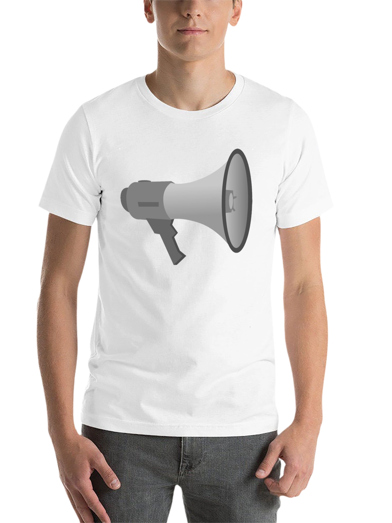 Black Megaphone Graphic Tee - Black Cotton T-Shirt view 14