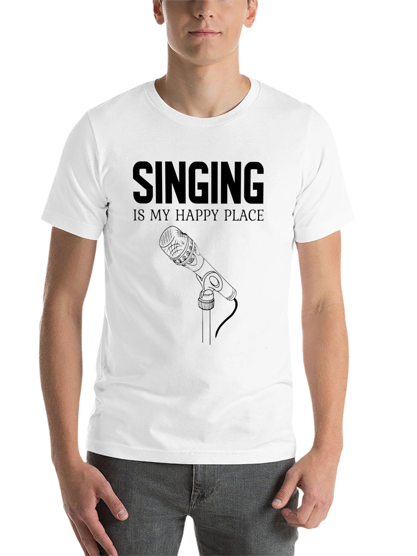 Black Singing is My Happy Place Graphic T-Shirt view 14
