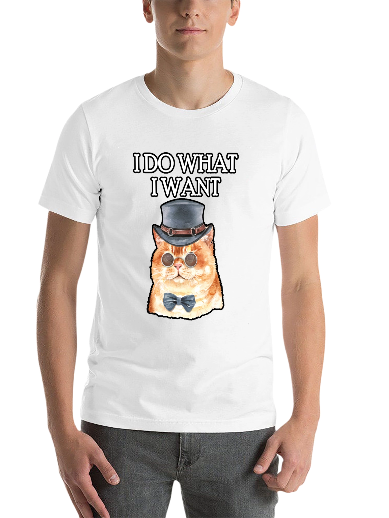 I Do What I Want Steampunk Cat Graphic T-Shirt - 14